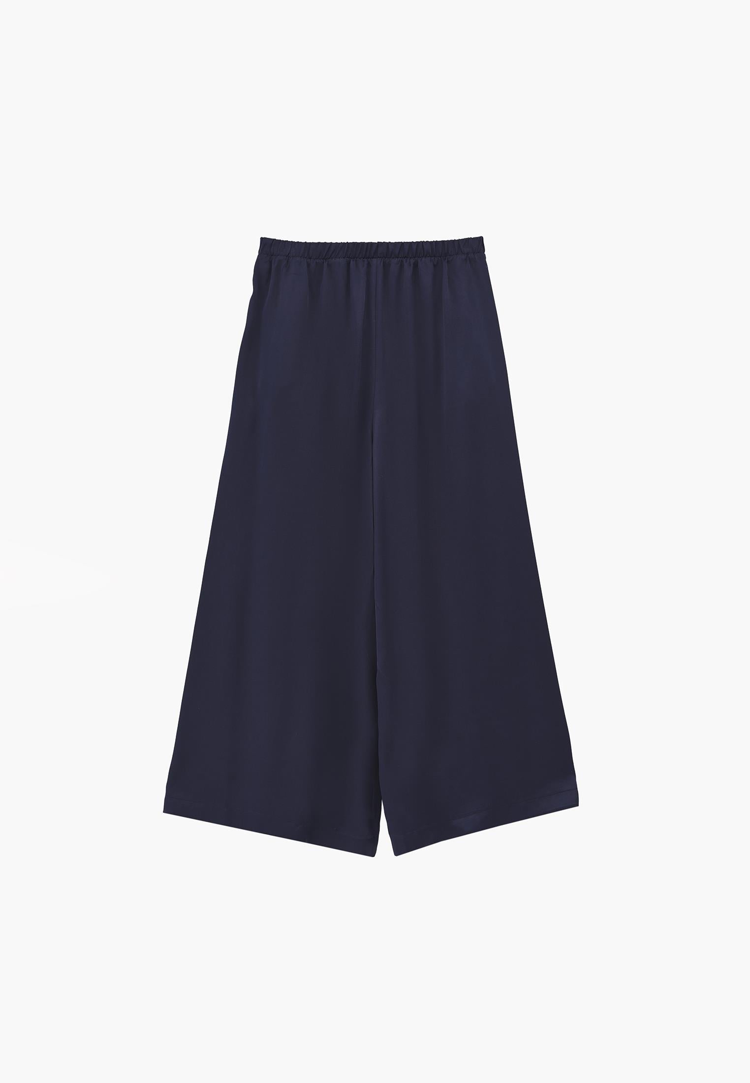 Cropped Wide Leg Culotte Pants - MIDNIGHT