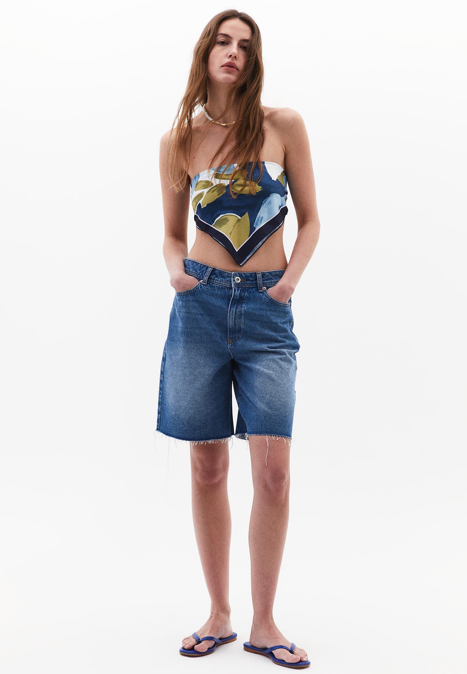 Denim Summer Shorts - MID BLUE DENIM