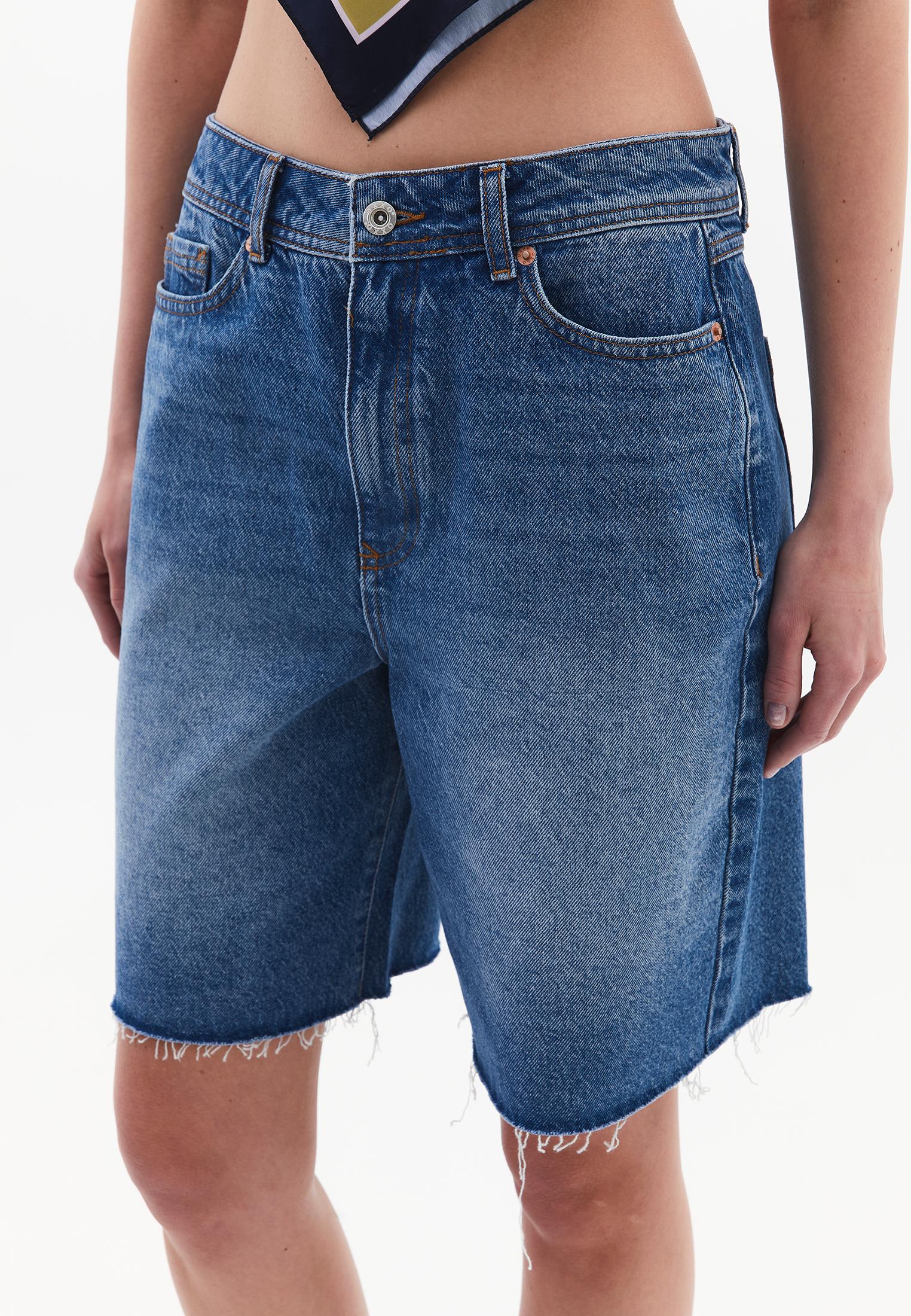 Denim Summer Shorts - MID BLUE DENIM