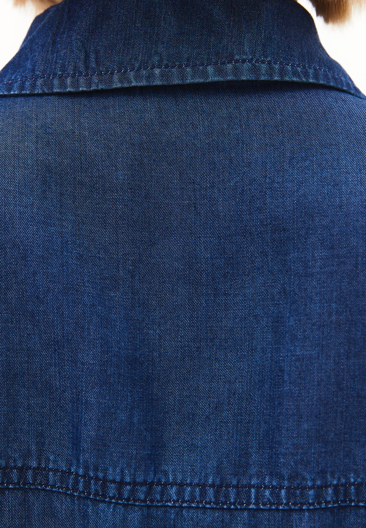 Shirt Collar Long Sleeve Shirt - Blue