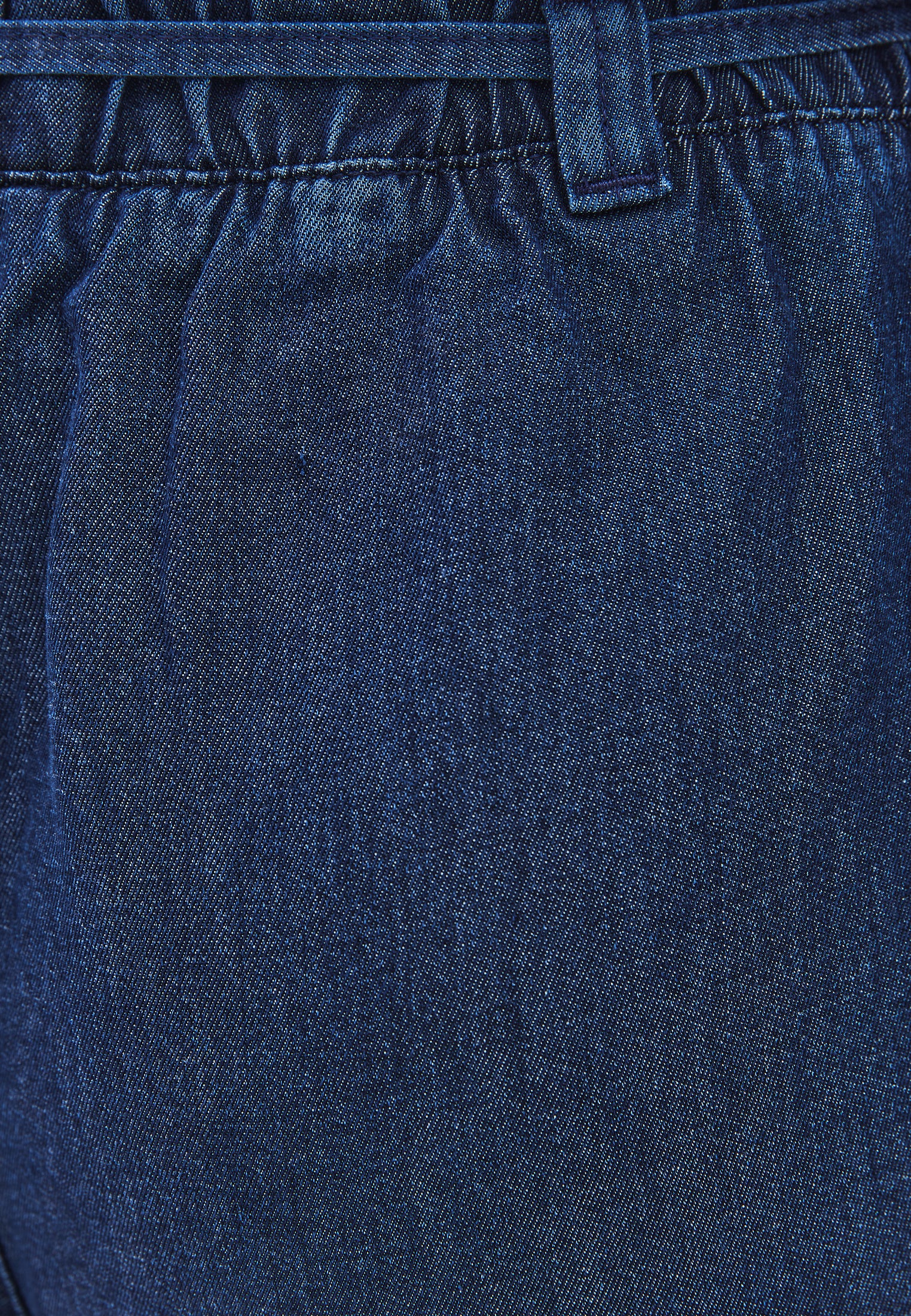 سروال جينز بخصر مطاطي واسع الساقين - جينز أزرق داينم متوسط