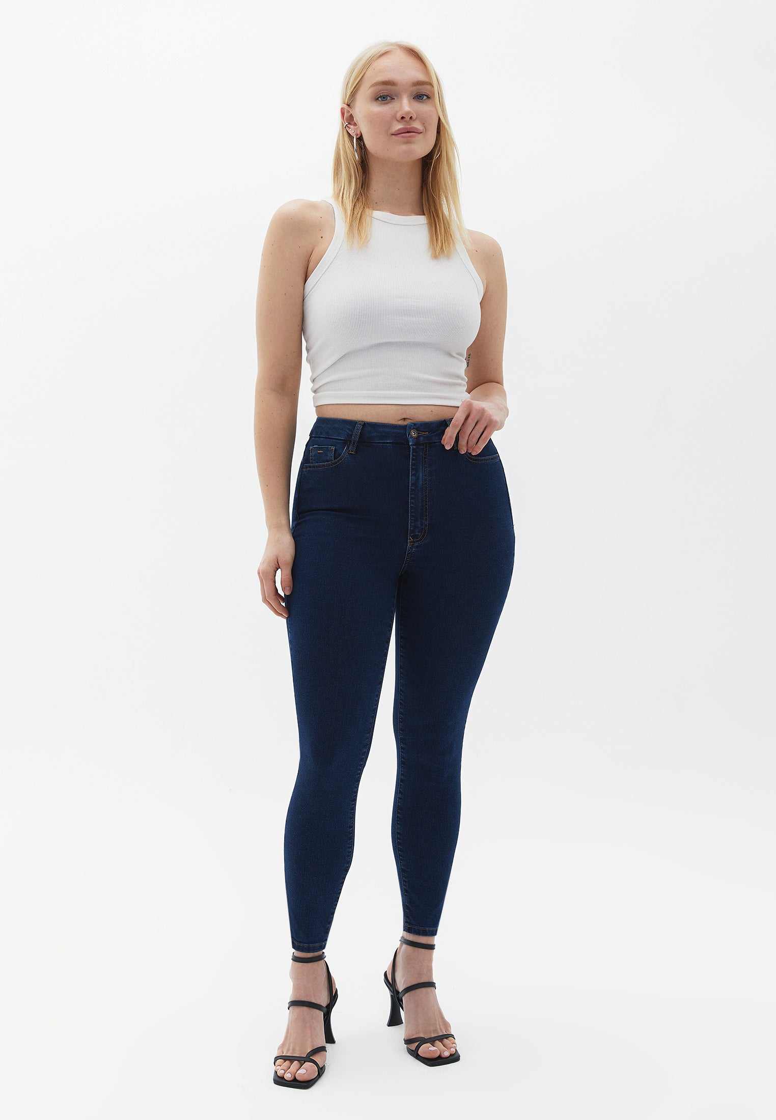 Ultra high waist jegging - MID DENIM