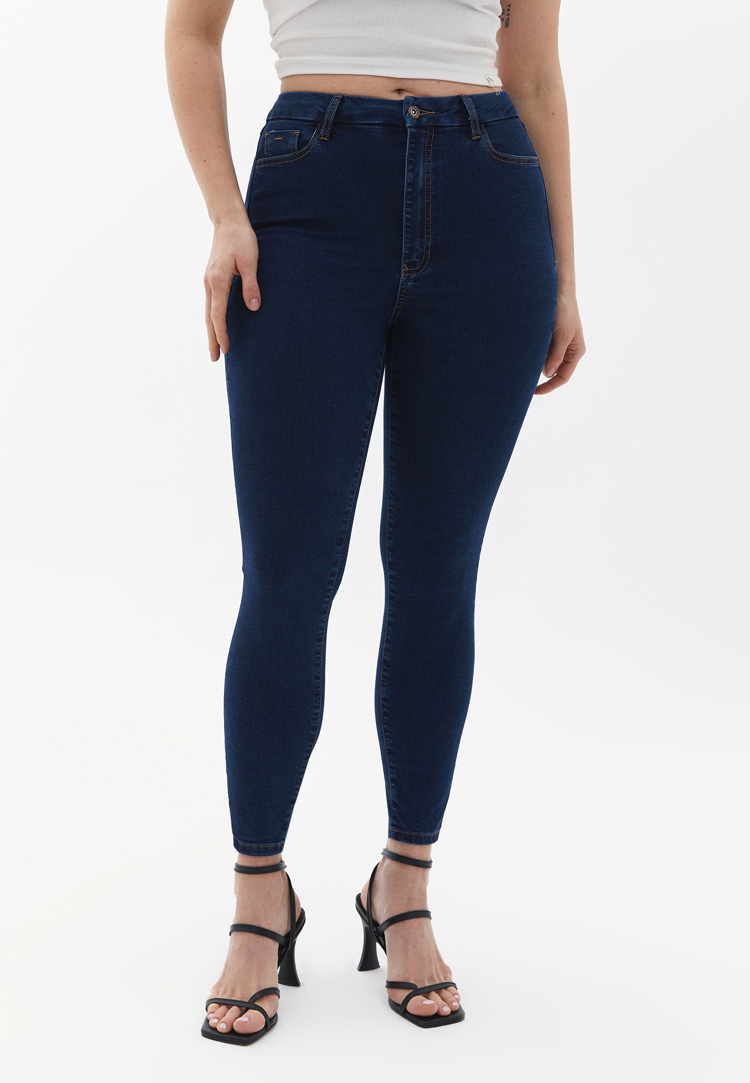 Ultra high waist jegging - MID DENIM