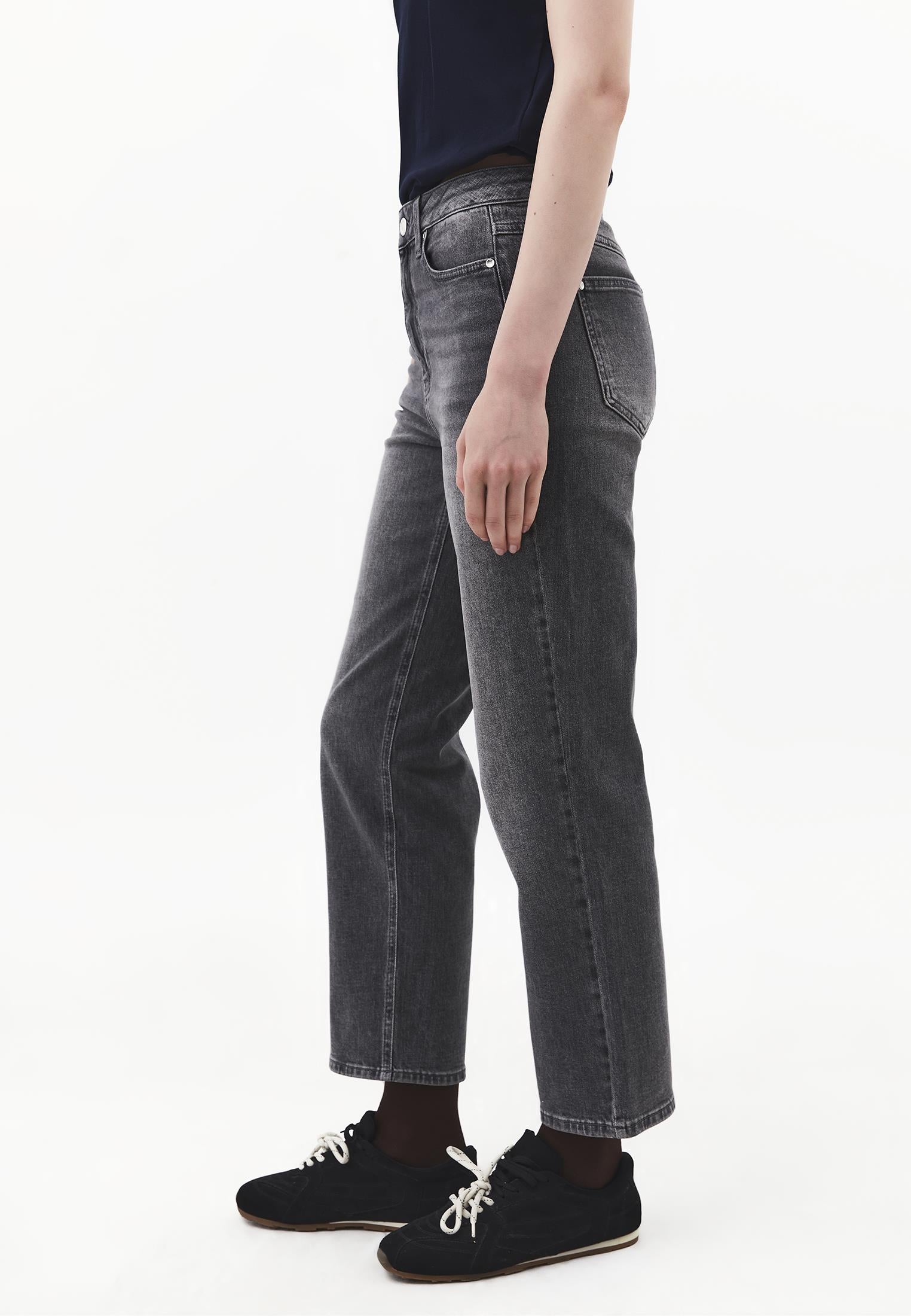 Straight Denim Pants - MID GREY DENIM