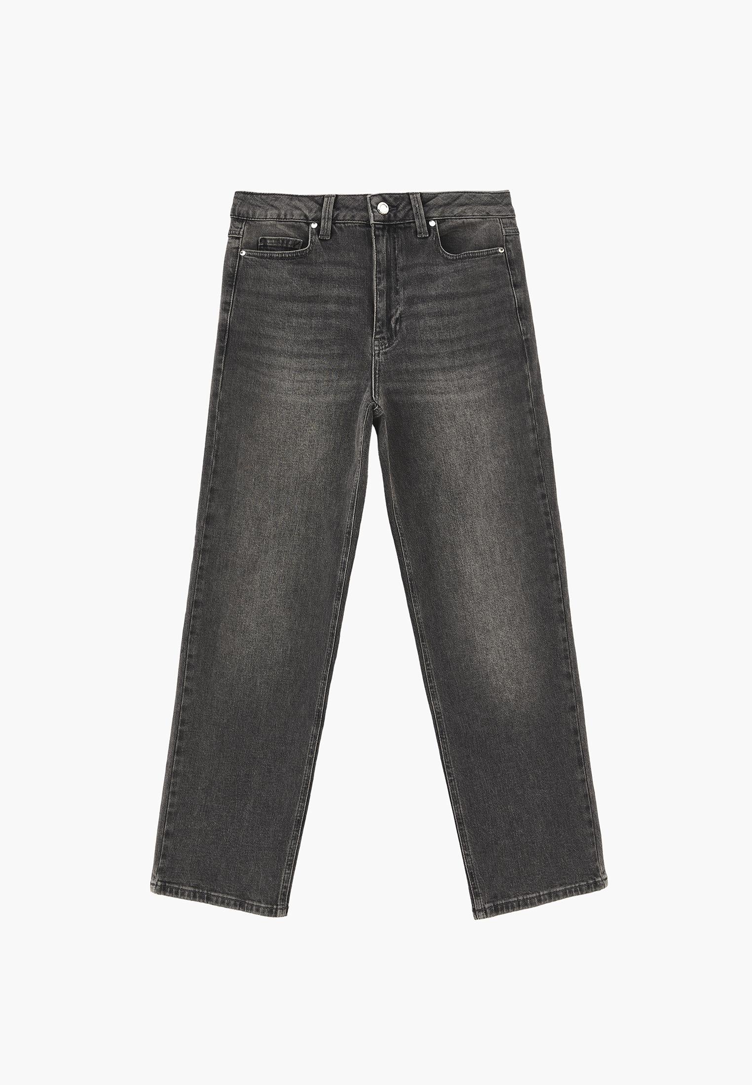 Straight Denim Pants - MID GREY DENIM