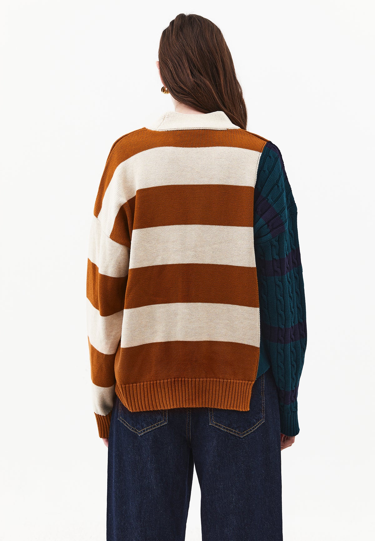 Oversize Long V-Neck Long Sleeve Women's Cardigan - Mix Color