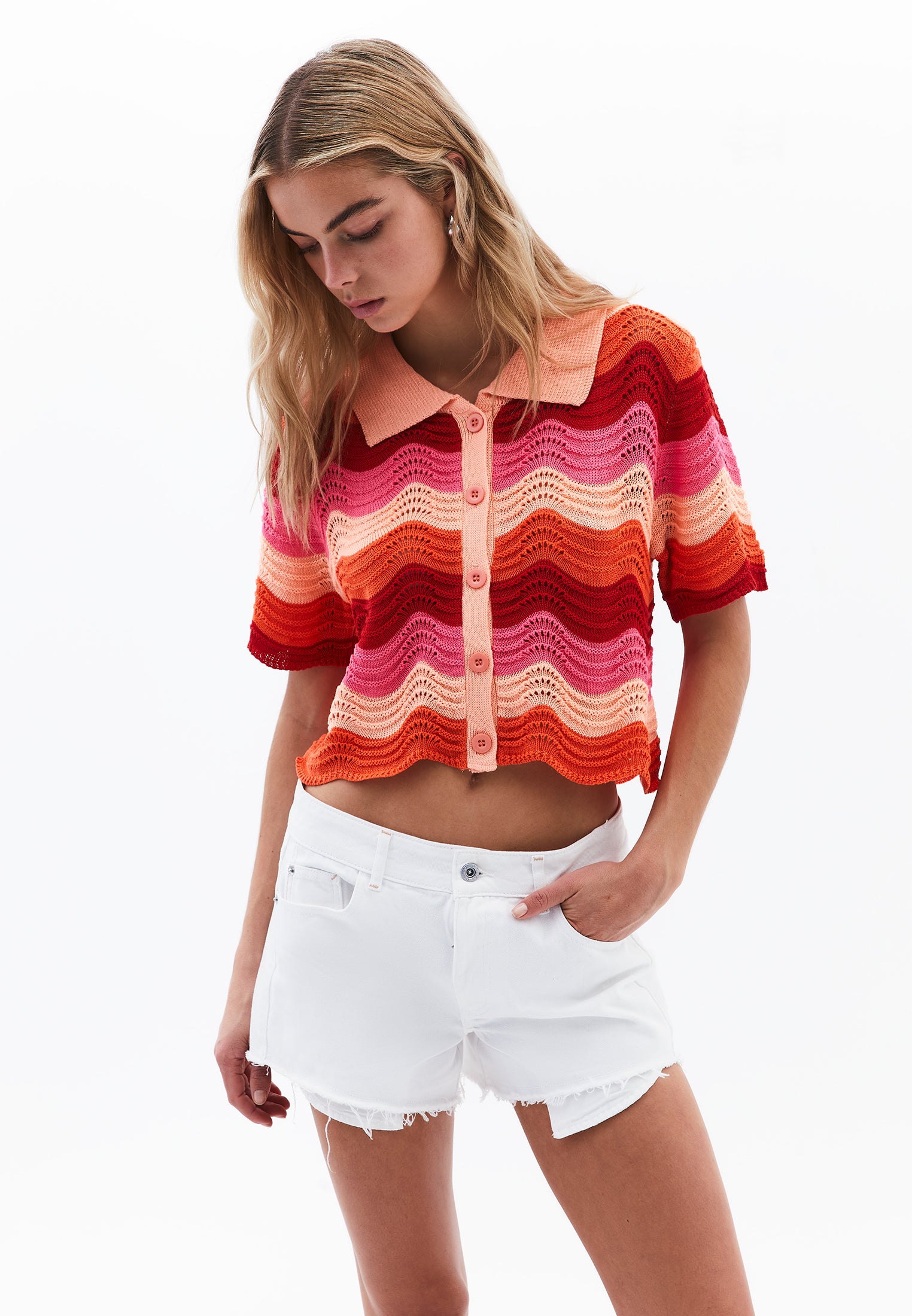 Polo Collar Shirt - MIX STRIPE