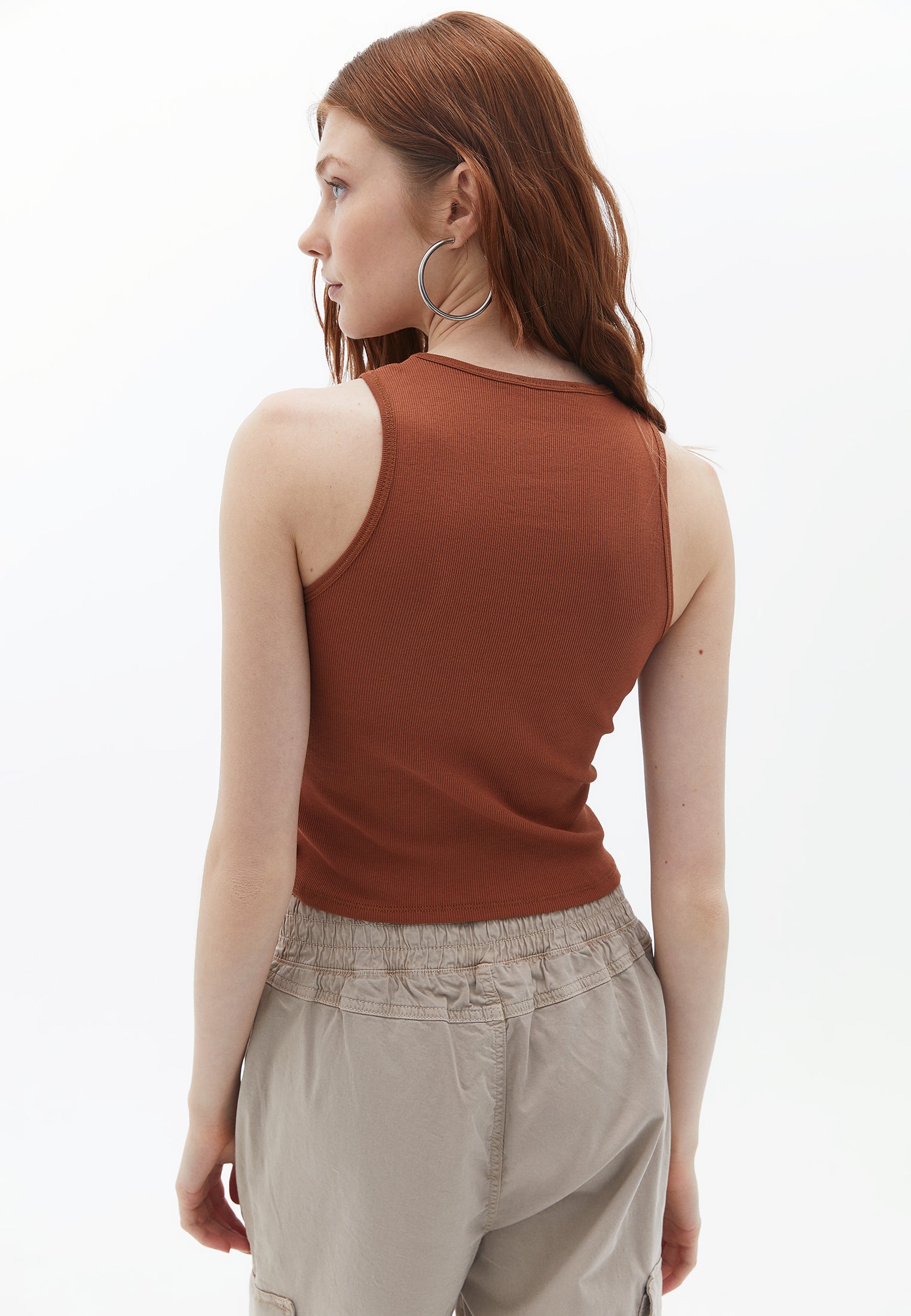 Halter neck crop top - MOCHA BISQUE