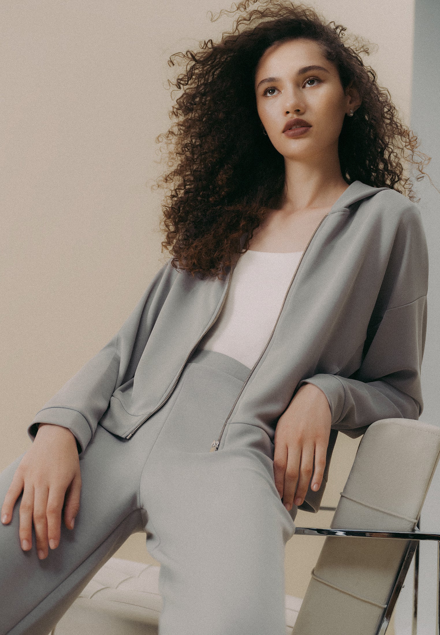 Zero collar detailed jacket - MONUMENT