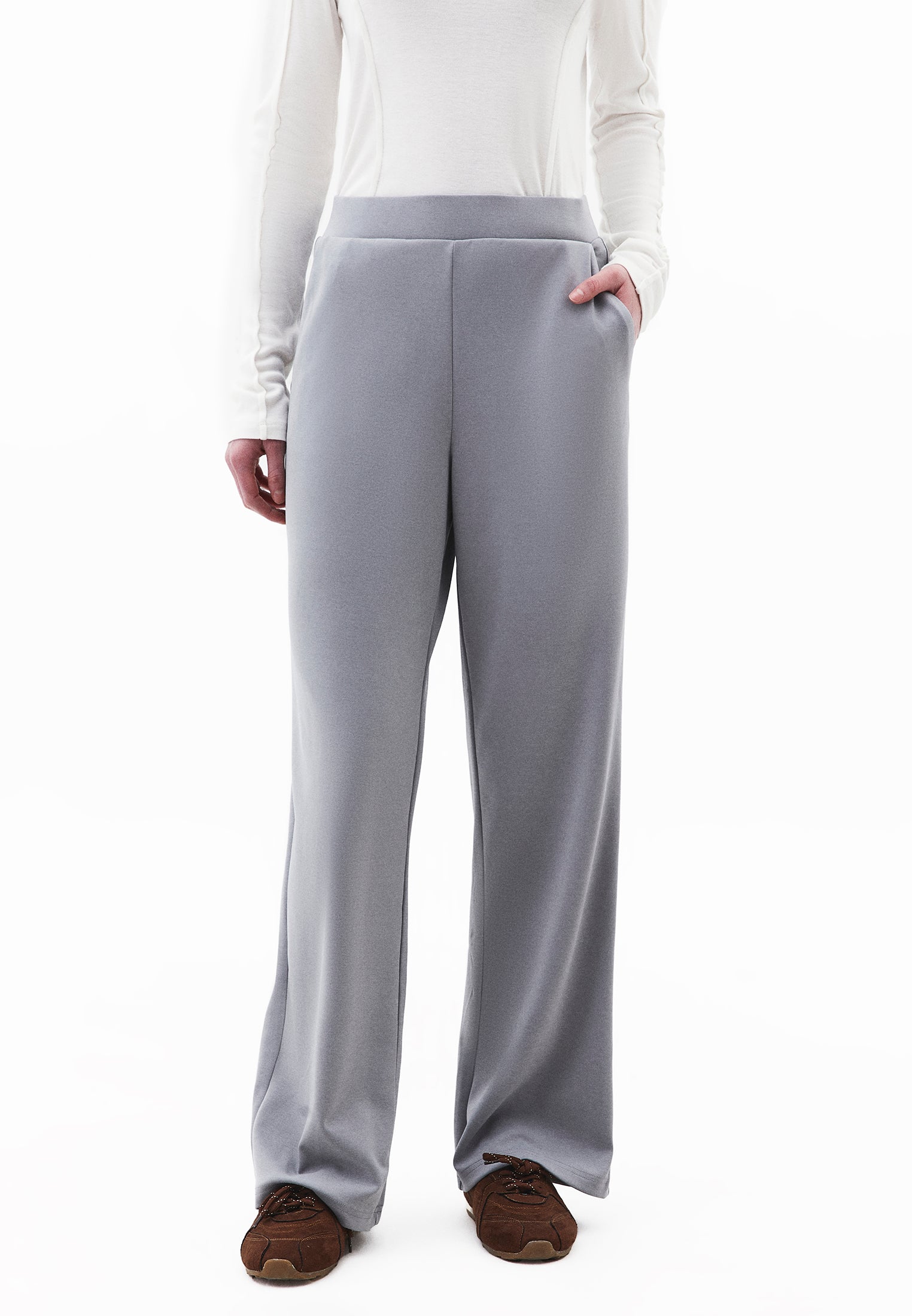 Straight Leg High Waist Sweatpant - MONUMENT