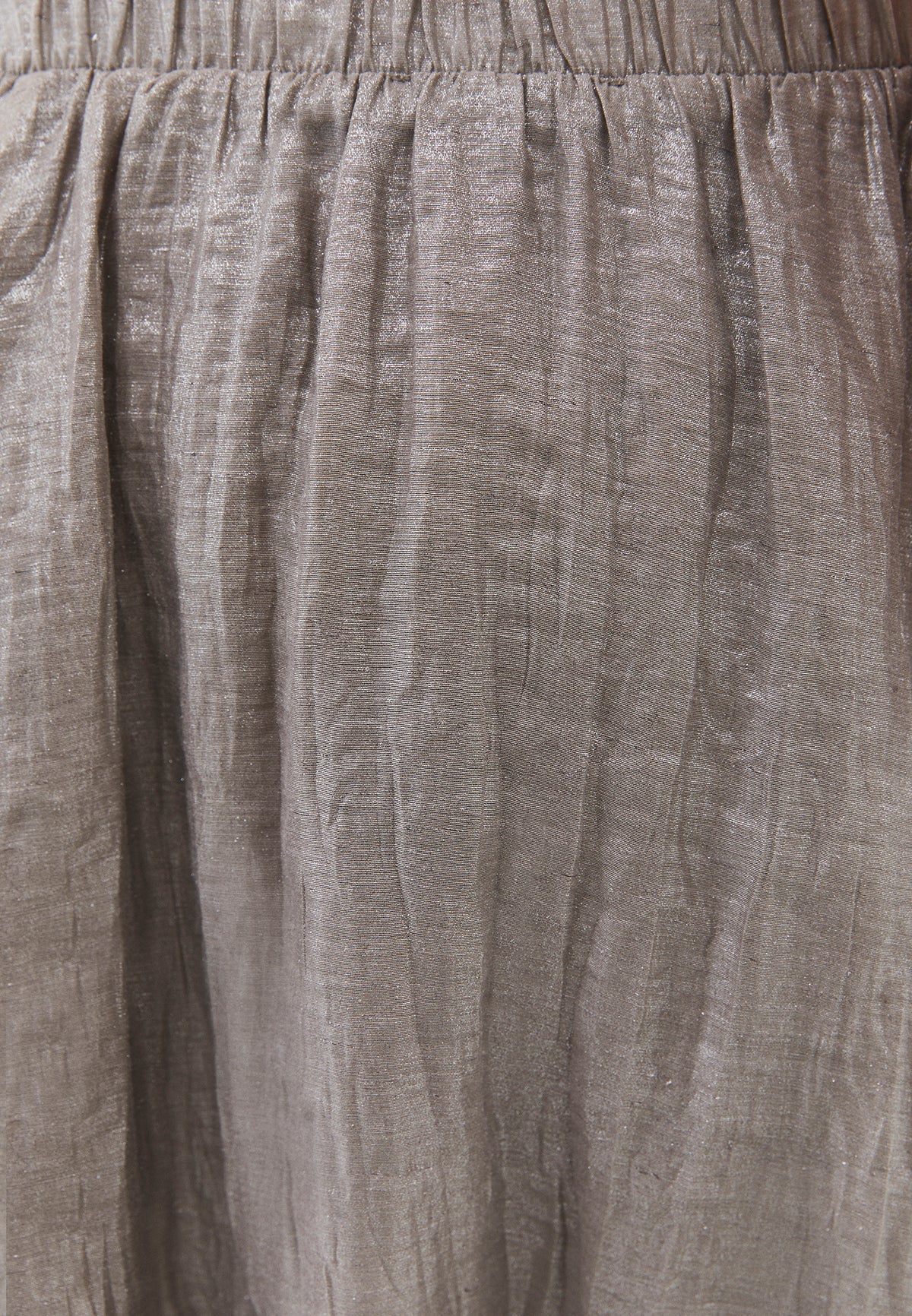 Shiny Flared Long Skirt - Grey