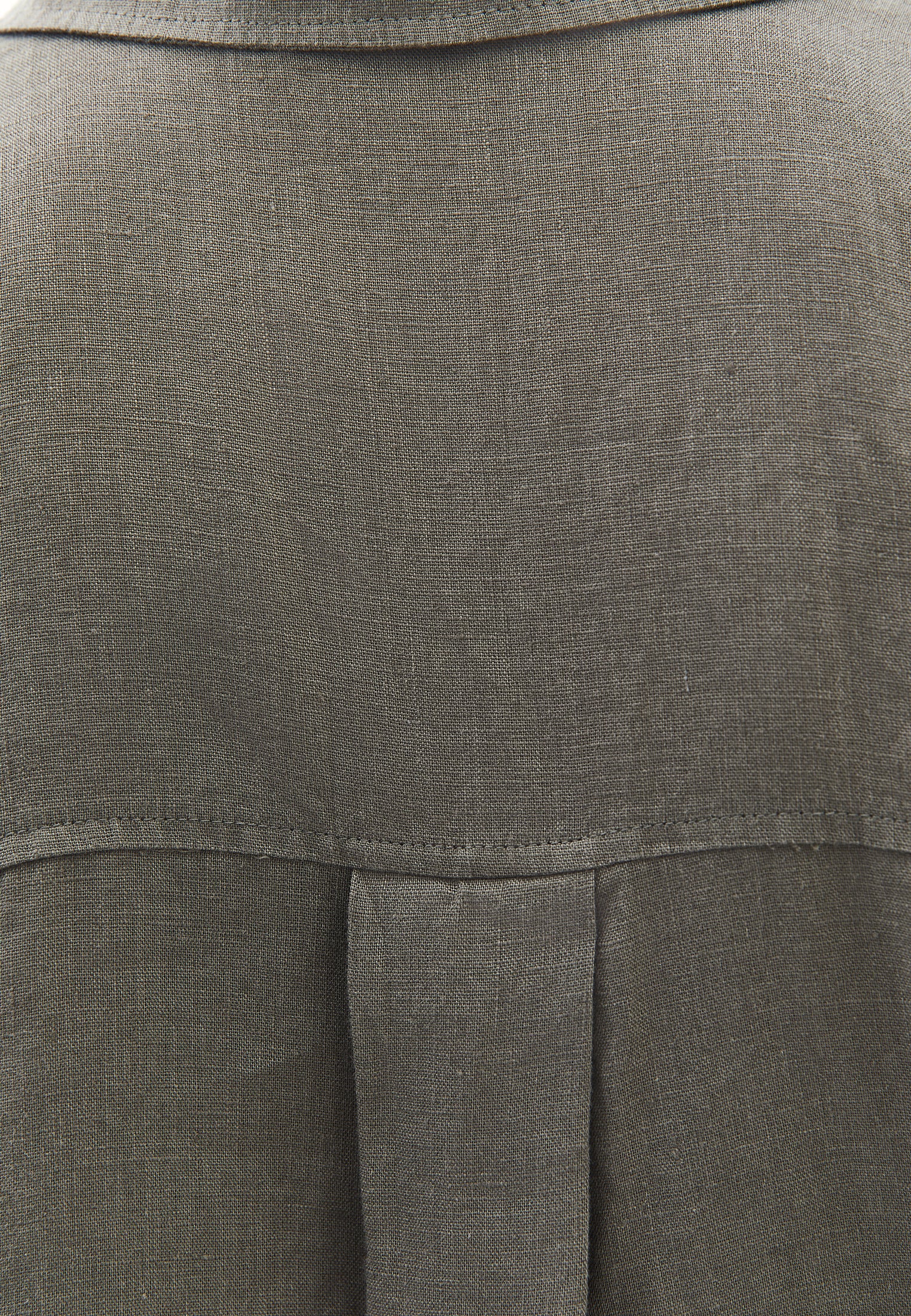 Large mold button linen shirt - MULLED BASIL