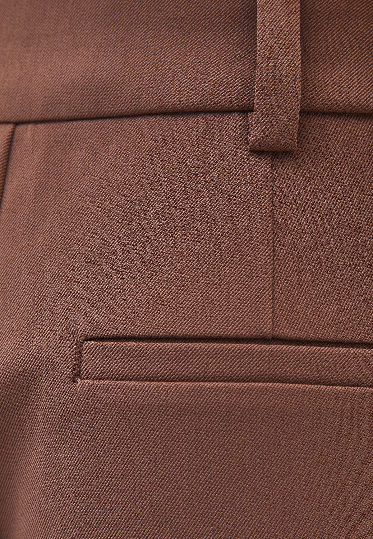 High Waist Asymmetric Wide Leg Pants - Brown
