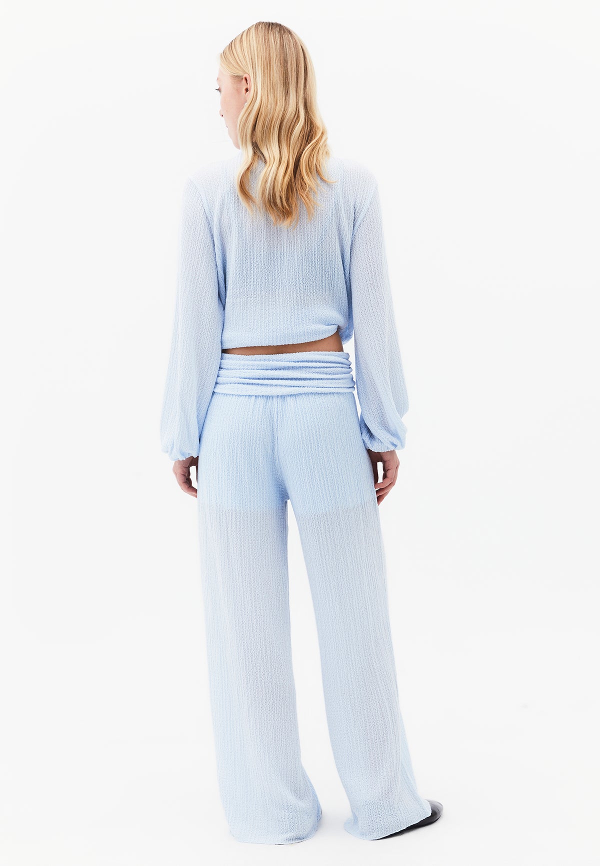 High Waist Wide Leg Pants - NANTUCKET BREEZE