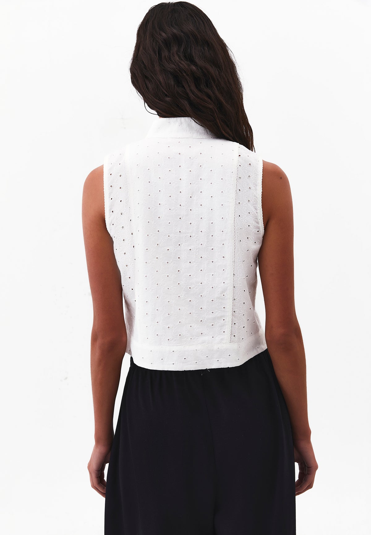 Loose Vest with Button Details - Beige