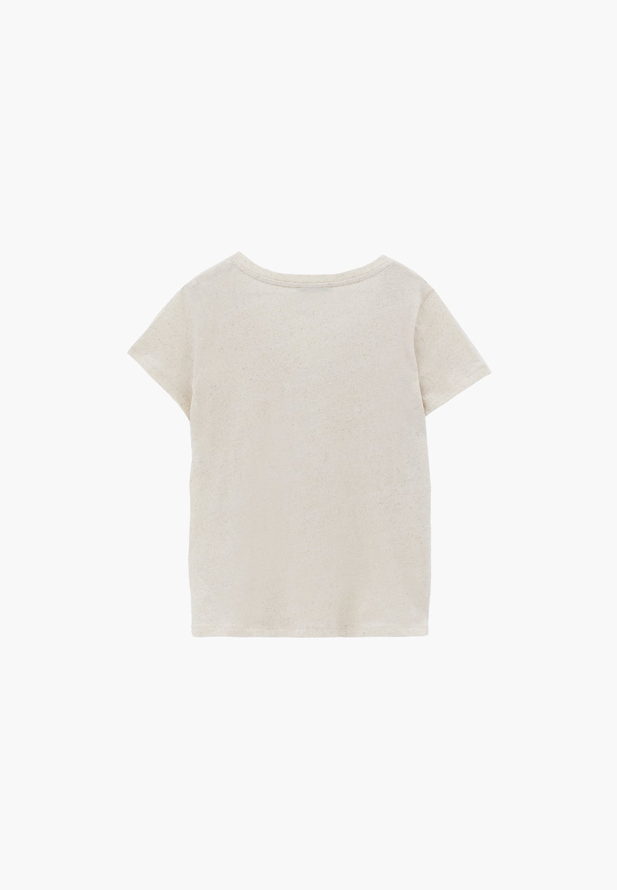 Loose Fit V Neck T-Shirt - Beige