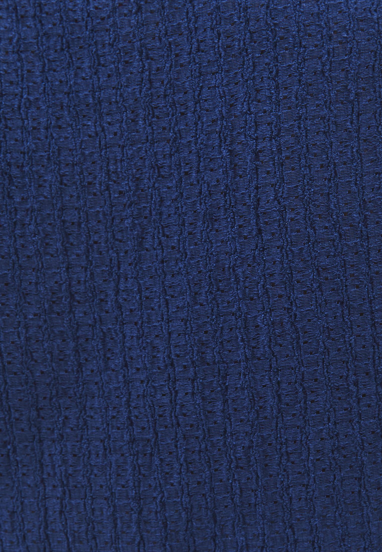 Asymmetric Boat Neck Blouse - NAVY PEONY