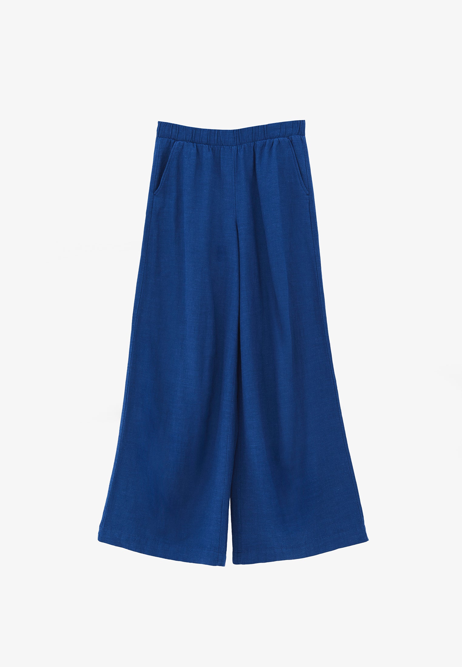 Ultra High Waist Wide Leg Pants - NAVY PEONY