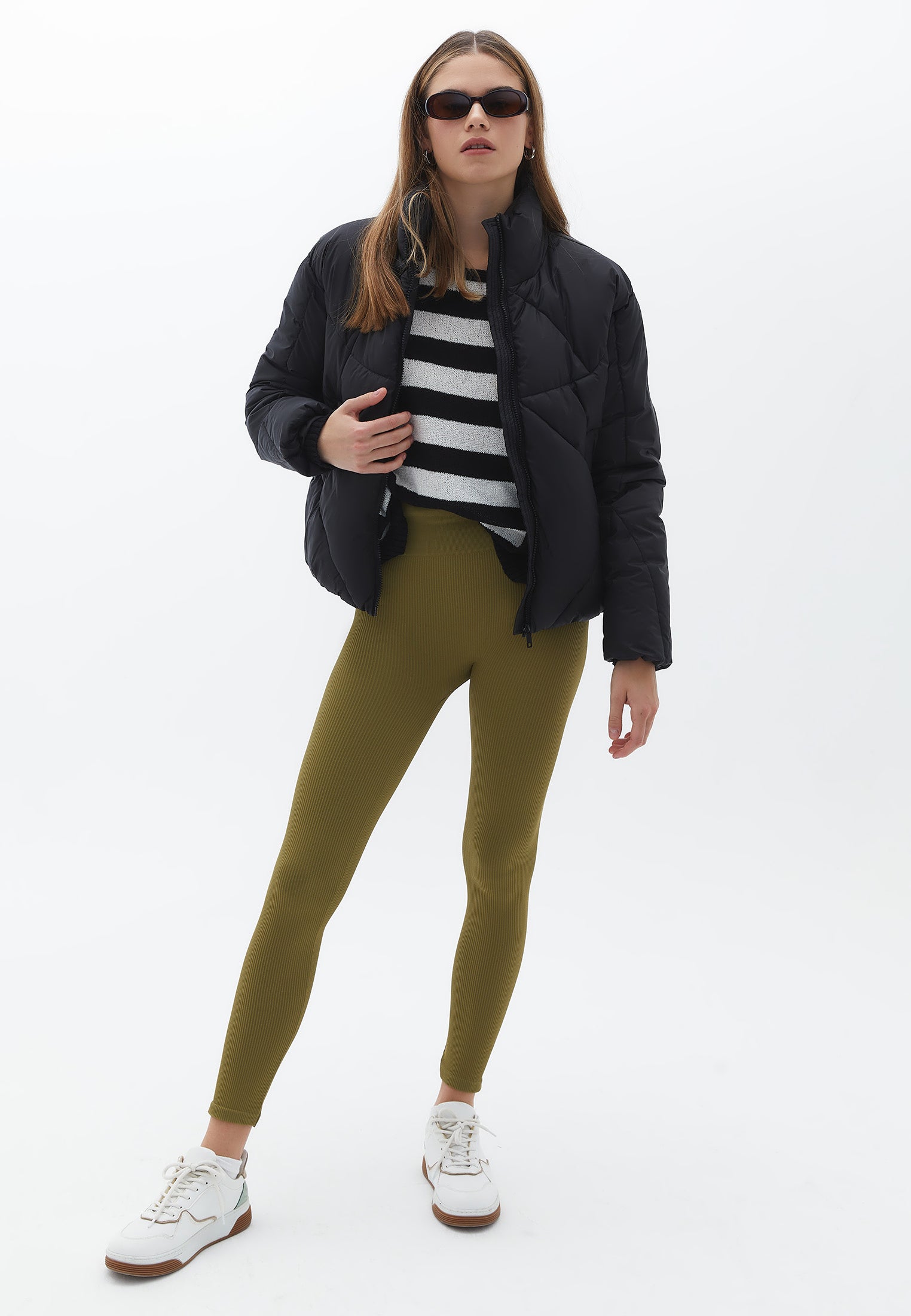 Ultra high waist sparse tights - OLIVE DARB