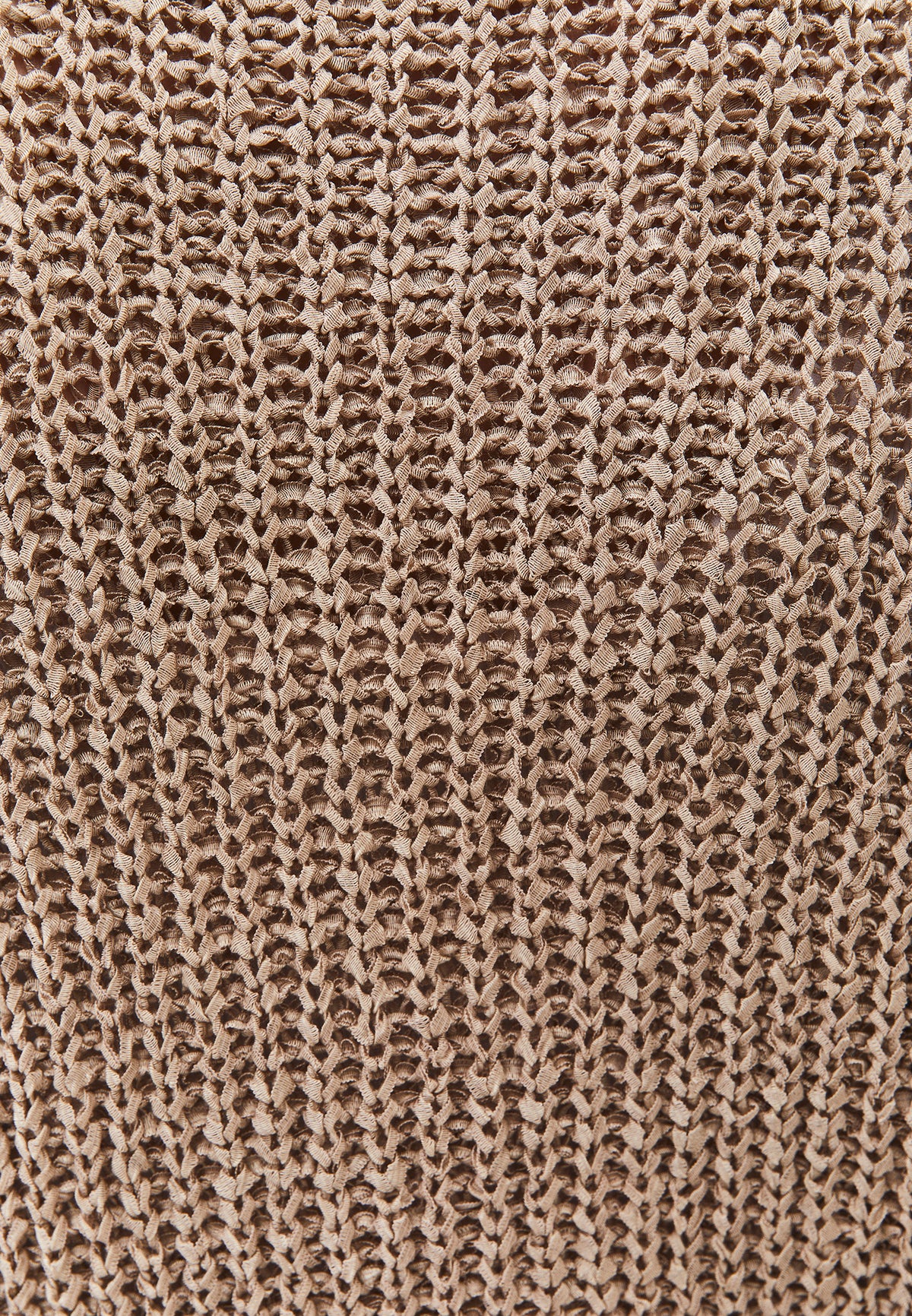 Openwork Boat Neck Long Sleeve Knit Cardigan - OXFORD TAN