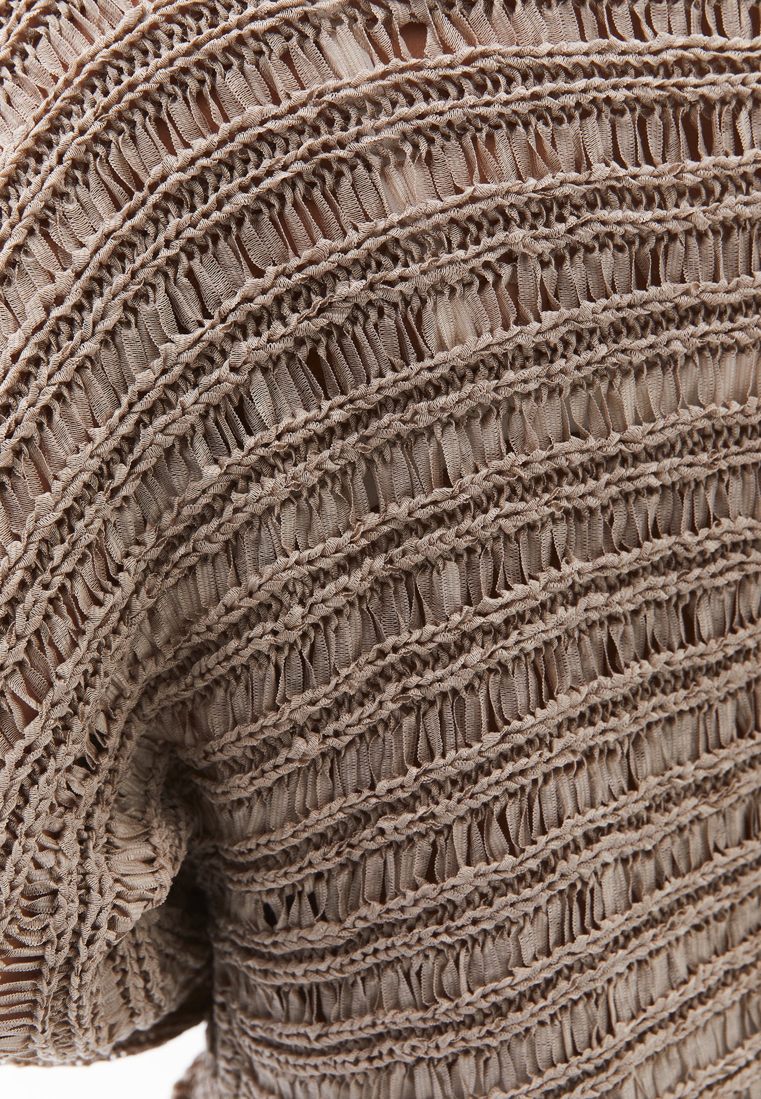 Ajour Standard Boat Neck Knit Sweater - OXFORD TAN