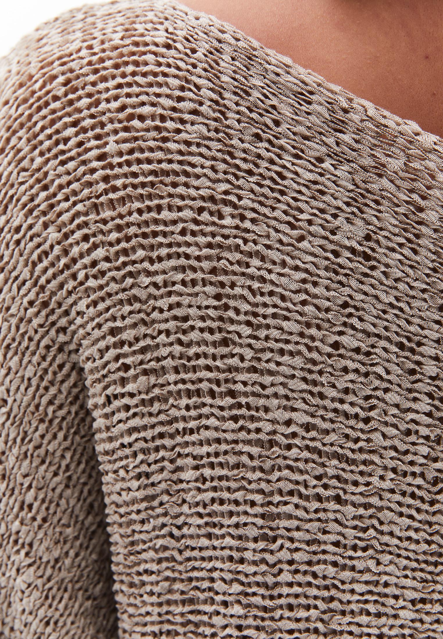 Boat Neck Batwing Sleeve Bouclé Sweater - OXFORD TAN