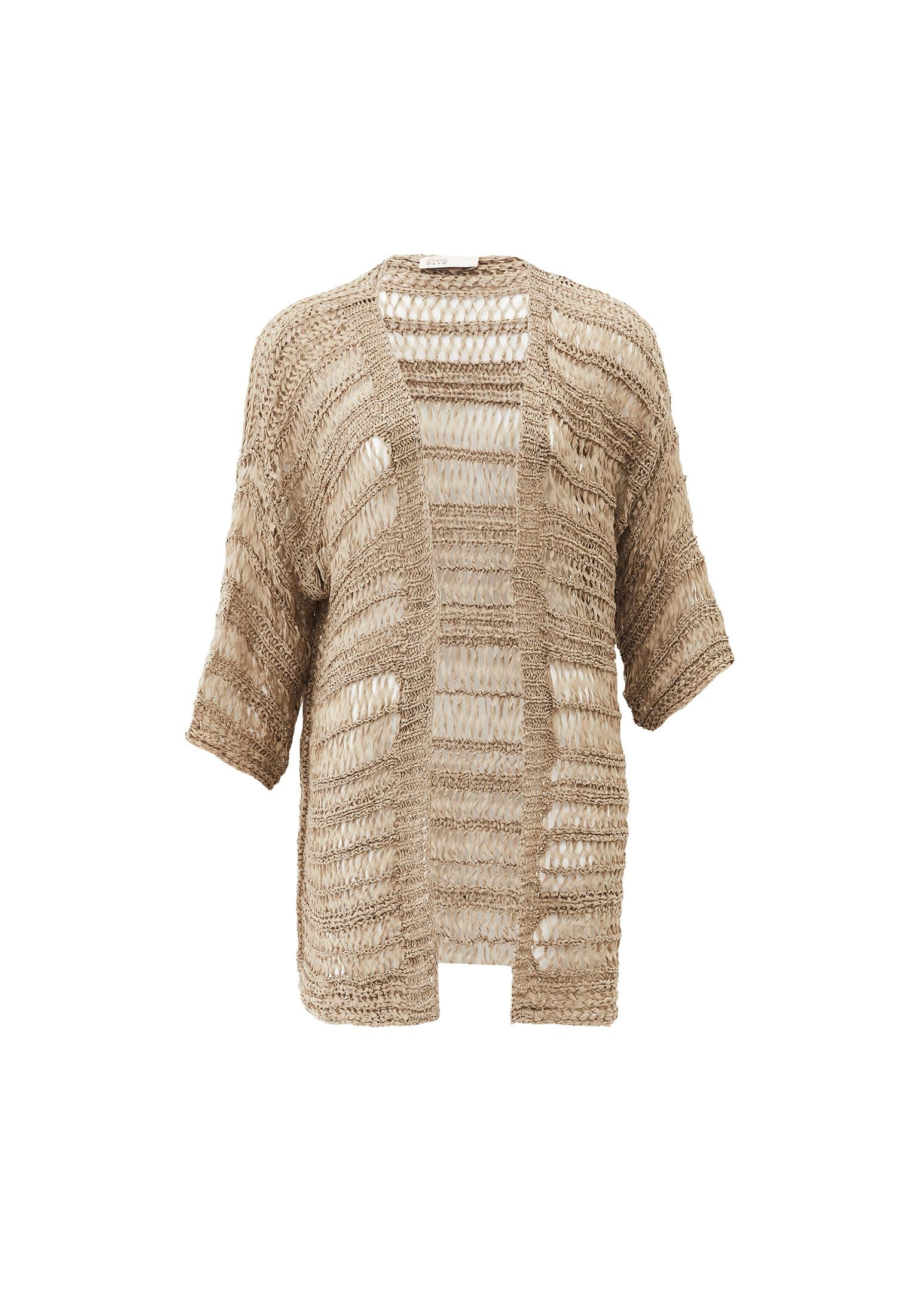 Comfortable Long Cardigan - OXFORD TAN