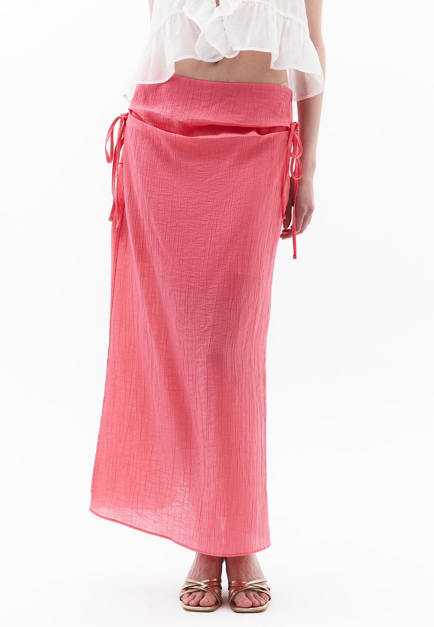 Long Skirt With Tie - PINK LEMONADE