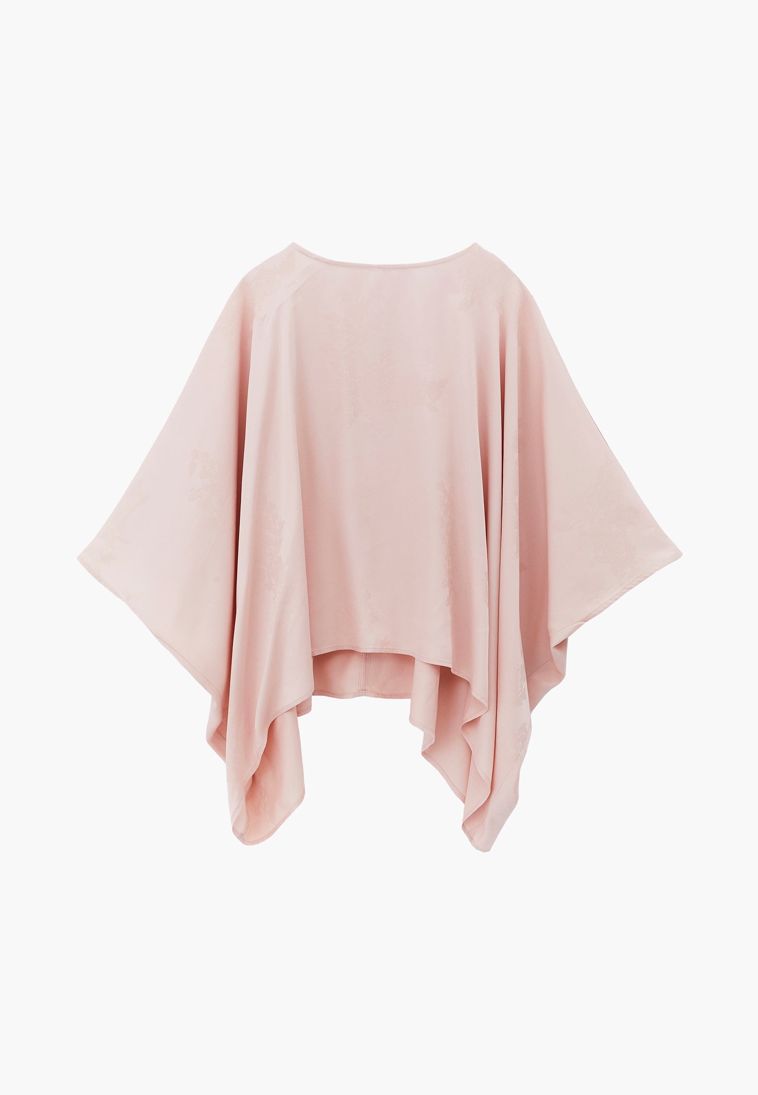 Boat Neck Batwing Sleeve Blouse - PINK SALT