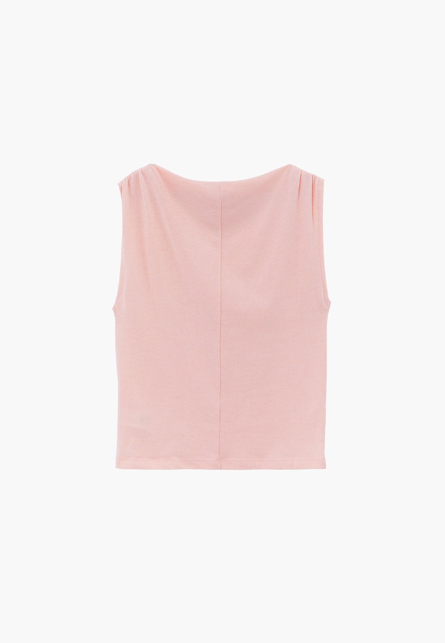 Gathered Boat Neck Tank Top - PINK SALT