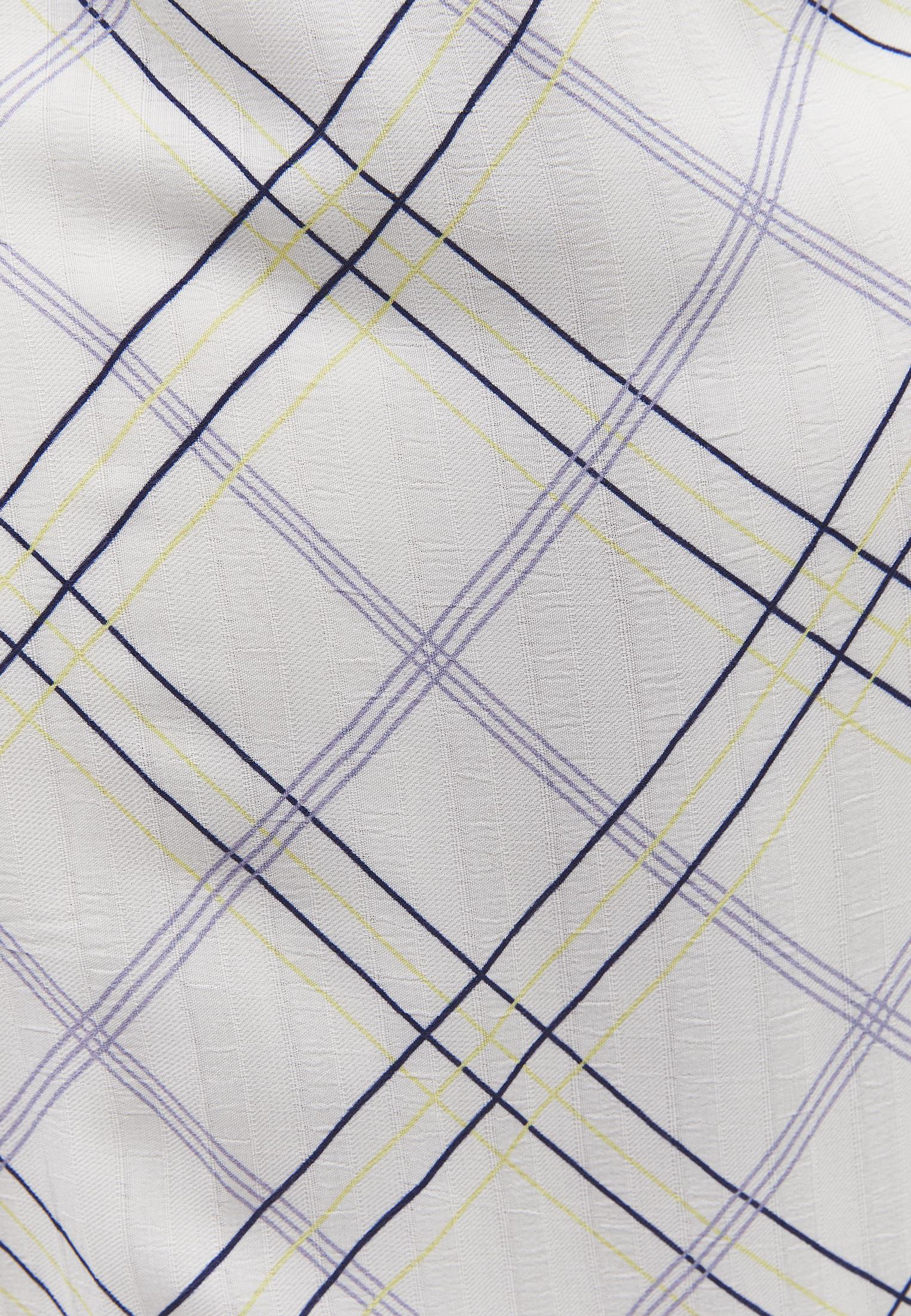 Striped Tie Sleeve A-Line Dress - PLAID COMB