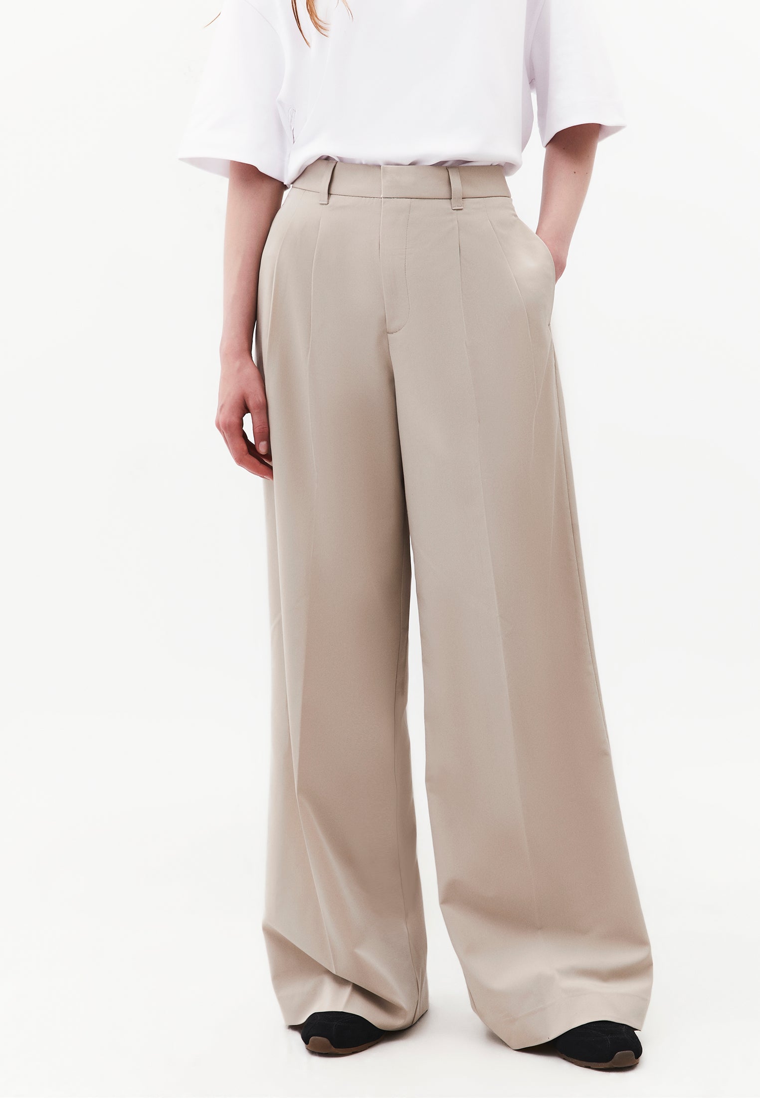 Wide Leg Wide Leg Pants - PLAZA TAUPE