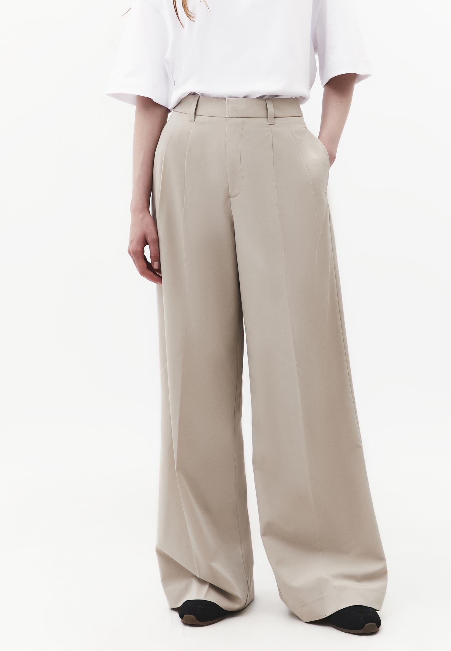 Wide Leg Wide Leg Pants - PLAZA TAUPE