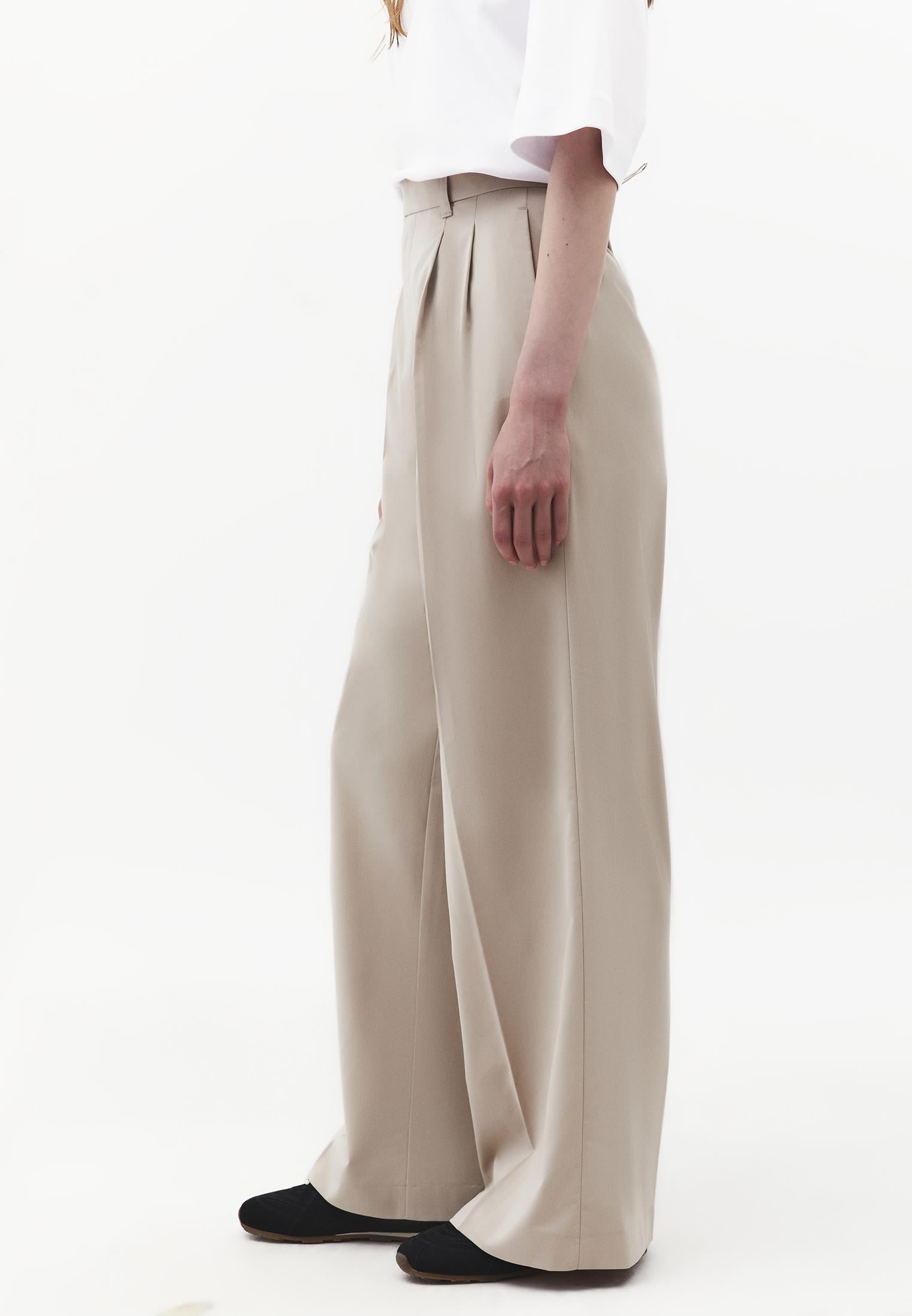 Wide Leg Wide Leg Pants - PLAZA TAUPE