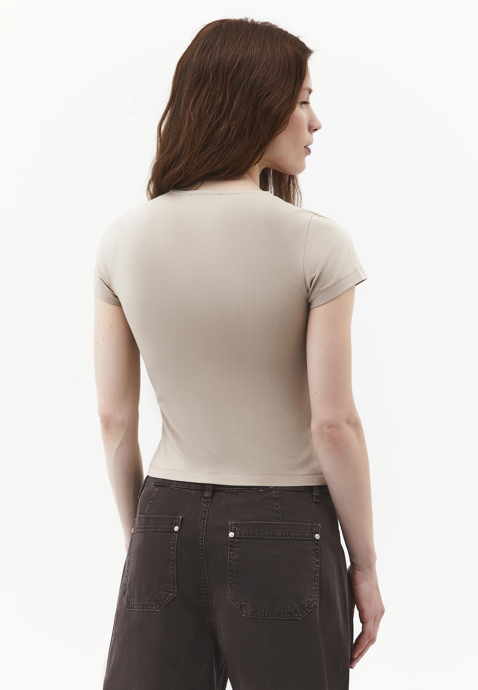 Bodycon T-Shirt Crew Neck - PLAZA TAUPE