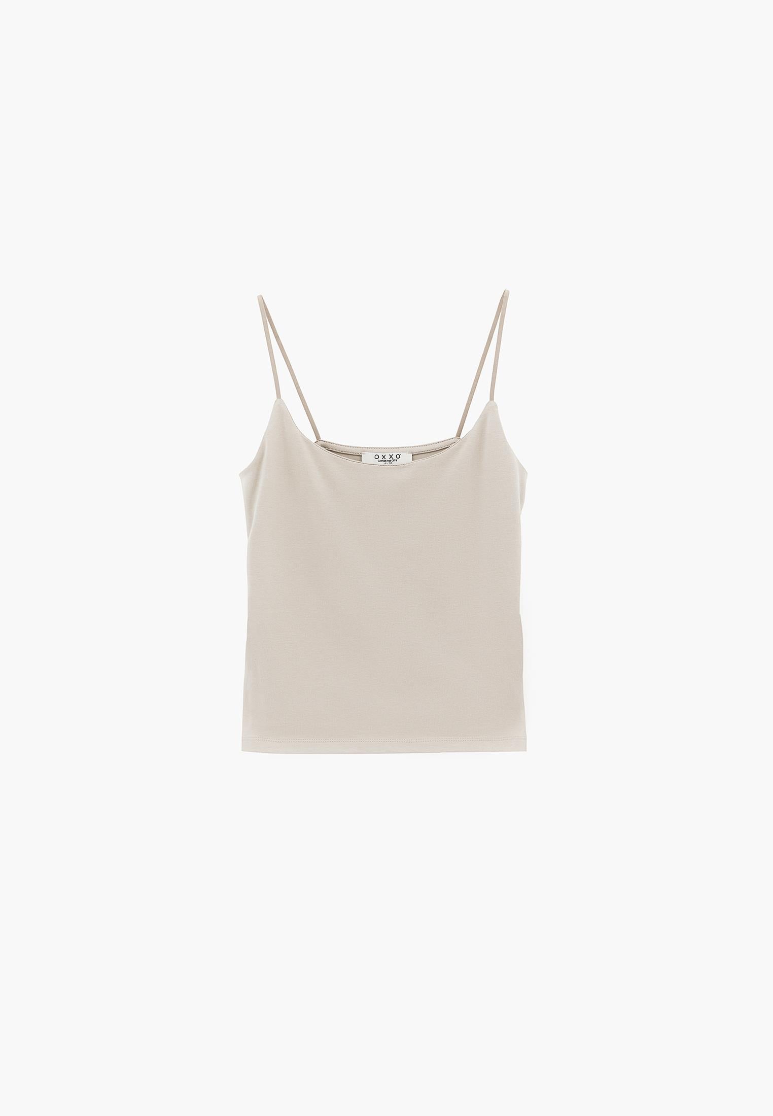 Bodycon Tank Top U Neck - PLAZA TAUPE
