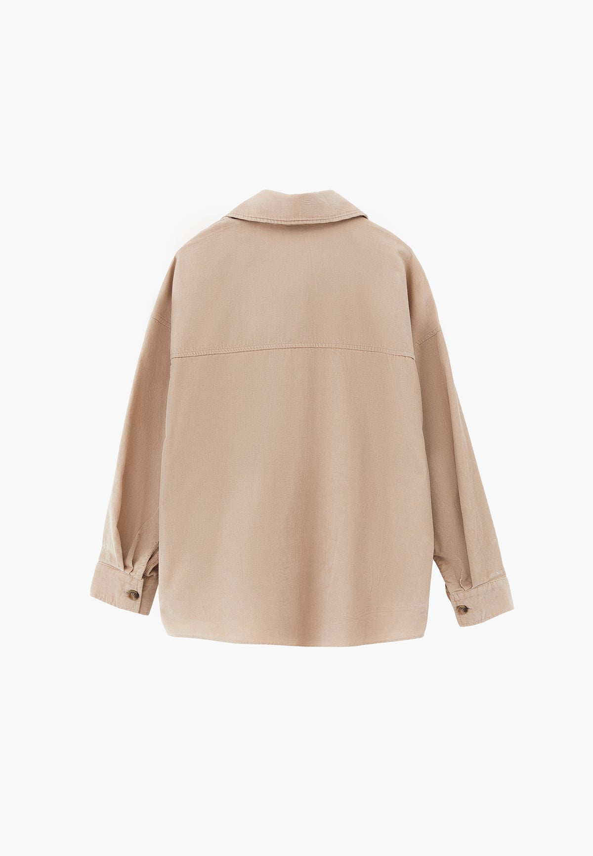 Oversize Buttoned Long Sleeve Shirt - Beige