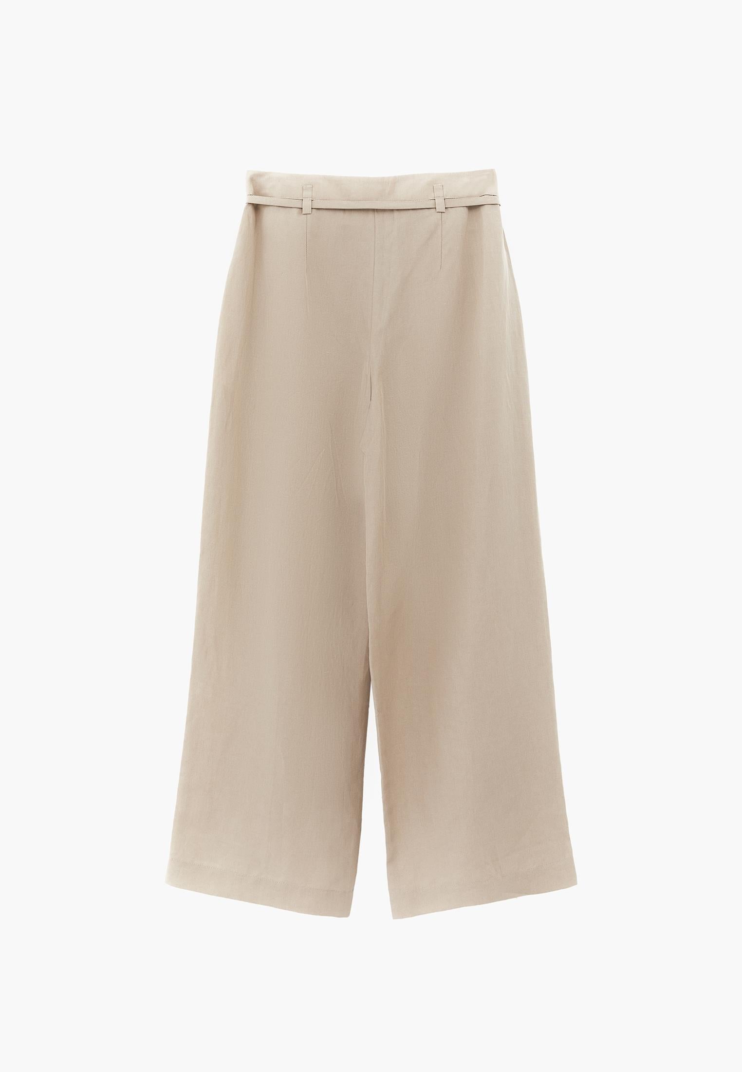 Straight Leg Pants With Belt Detail - PLAZA TAUPE
