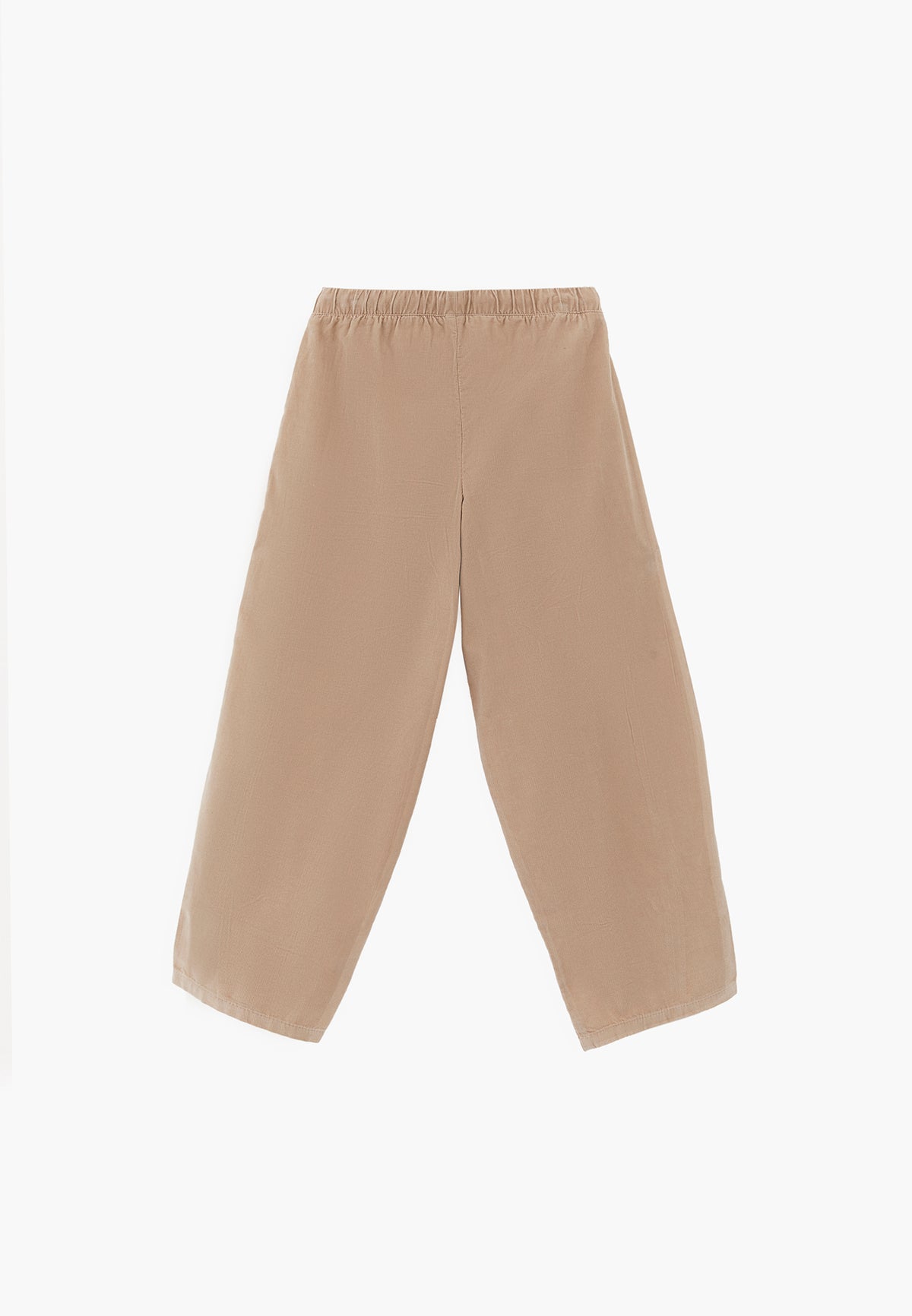 Balloon Form Cropped High Waist Pants - Beige
