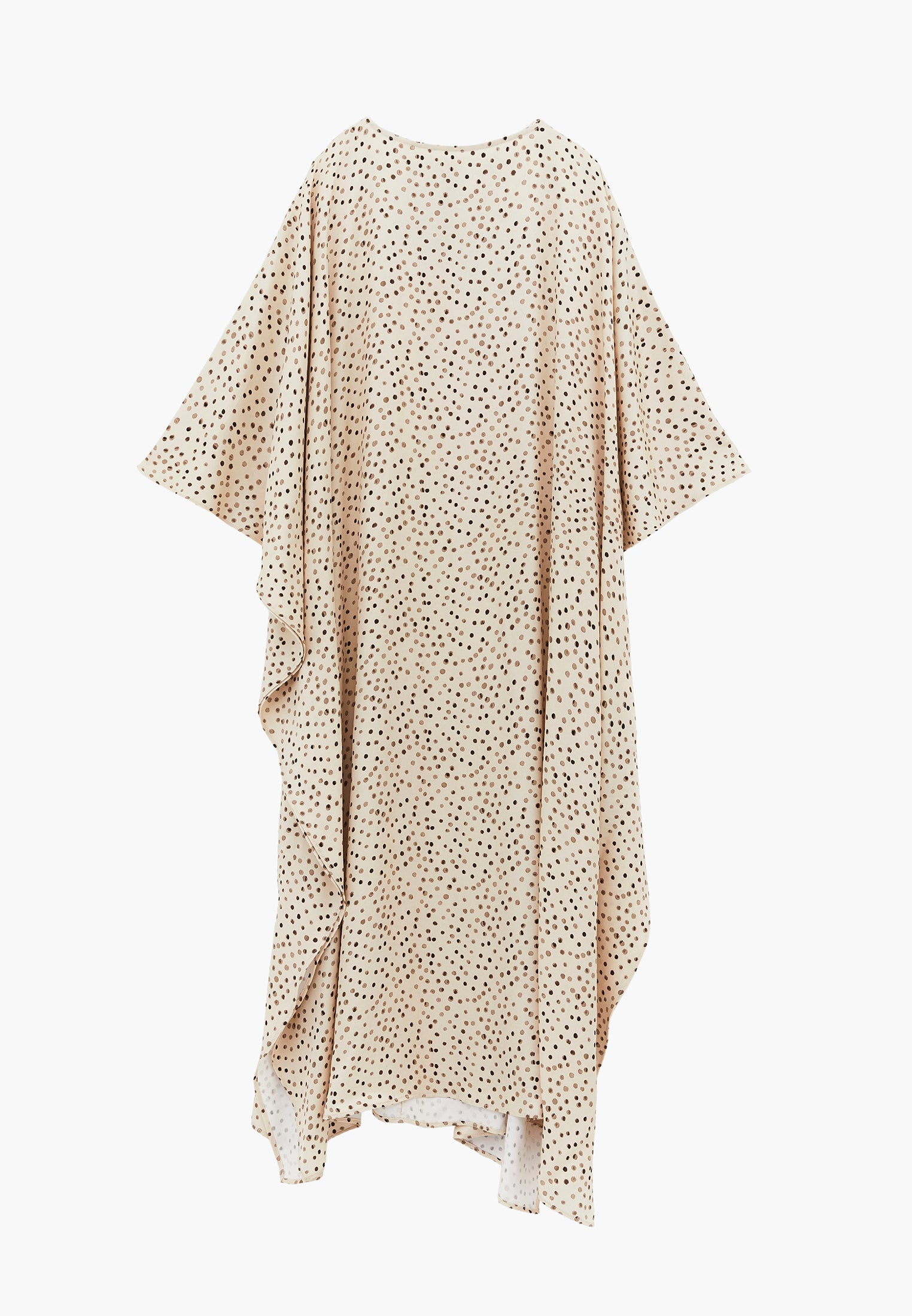 Long Boat Neck Loose Dress - POLKA DOT COMB