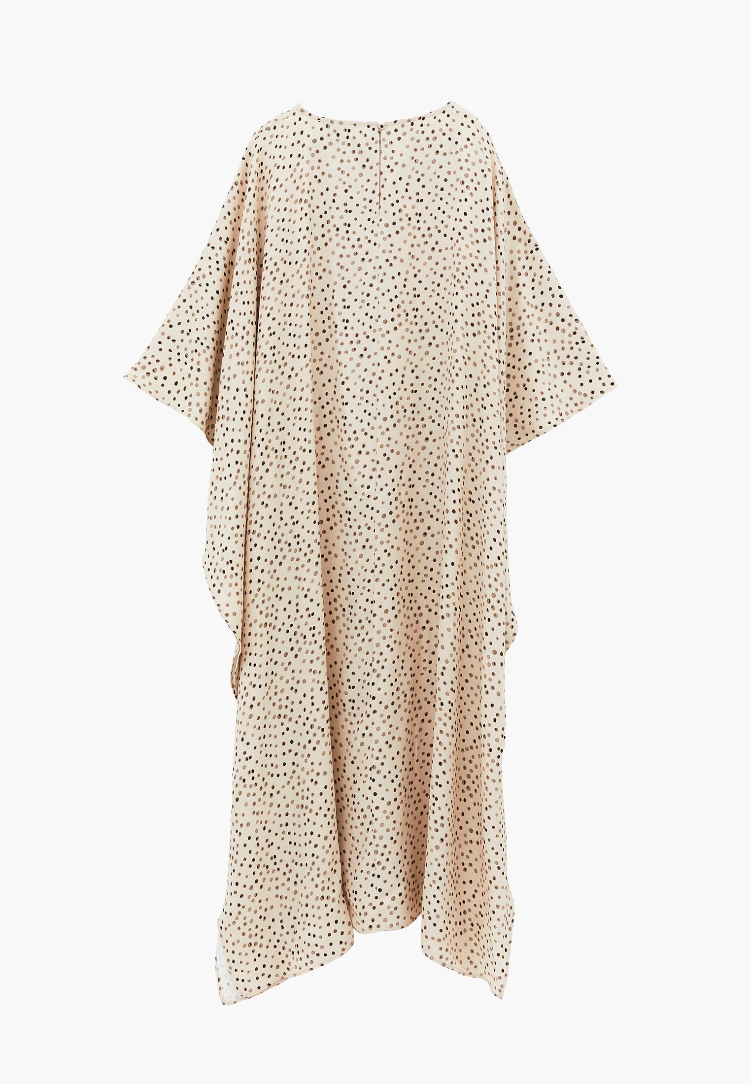Long Boat Neck Loose Dress - POLKA DOT COMB