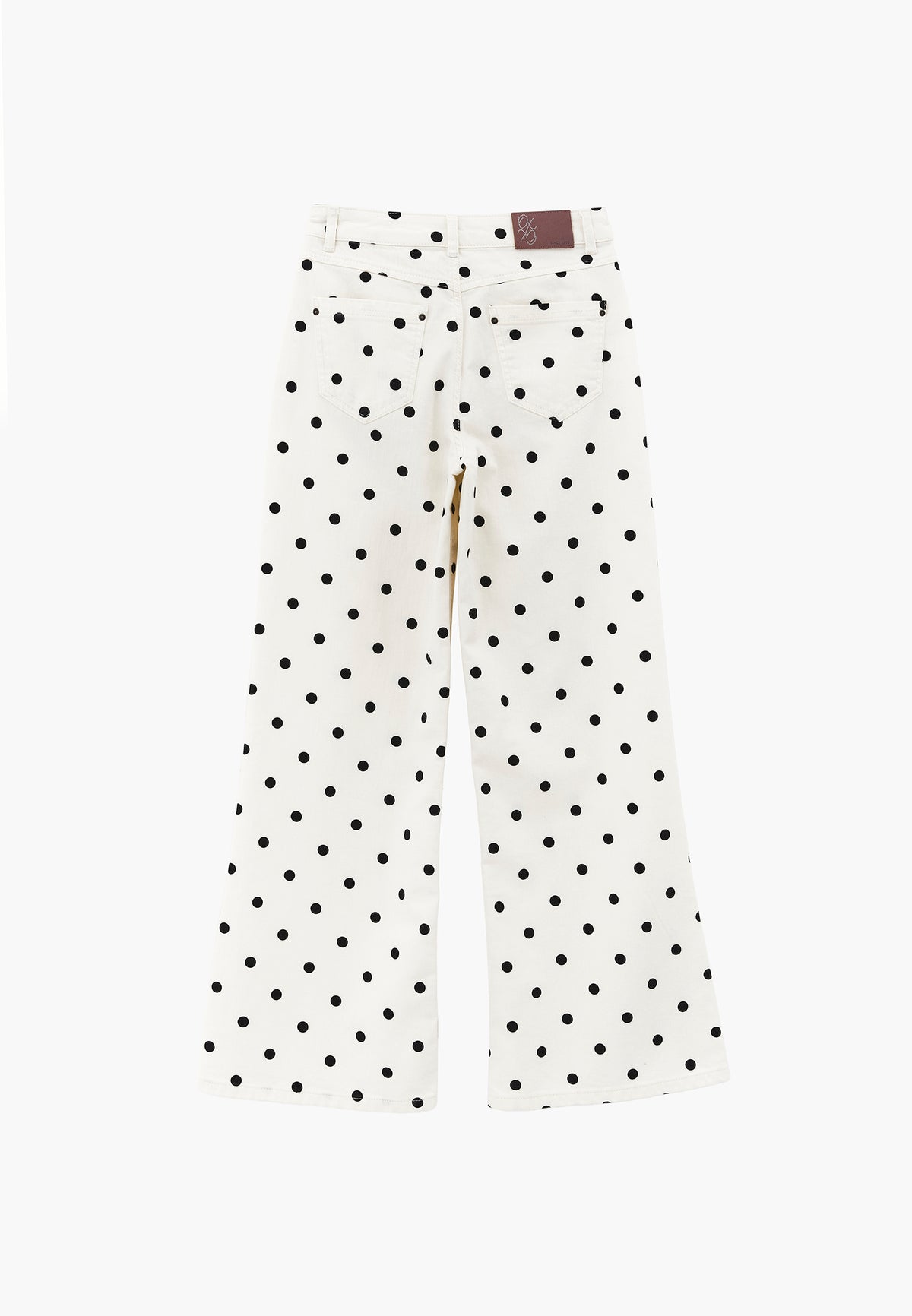 High Waist Printed Wide Leg Pants - POLKA DOT COMB