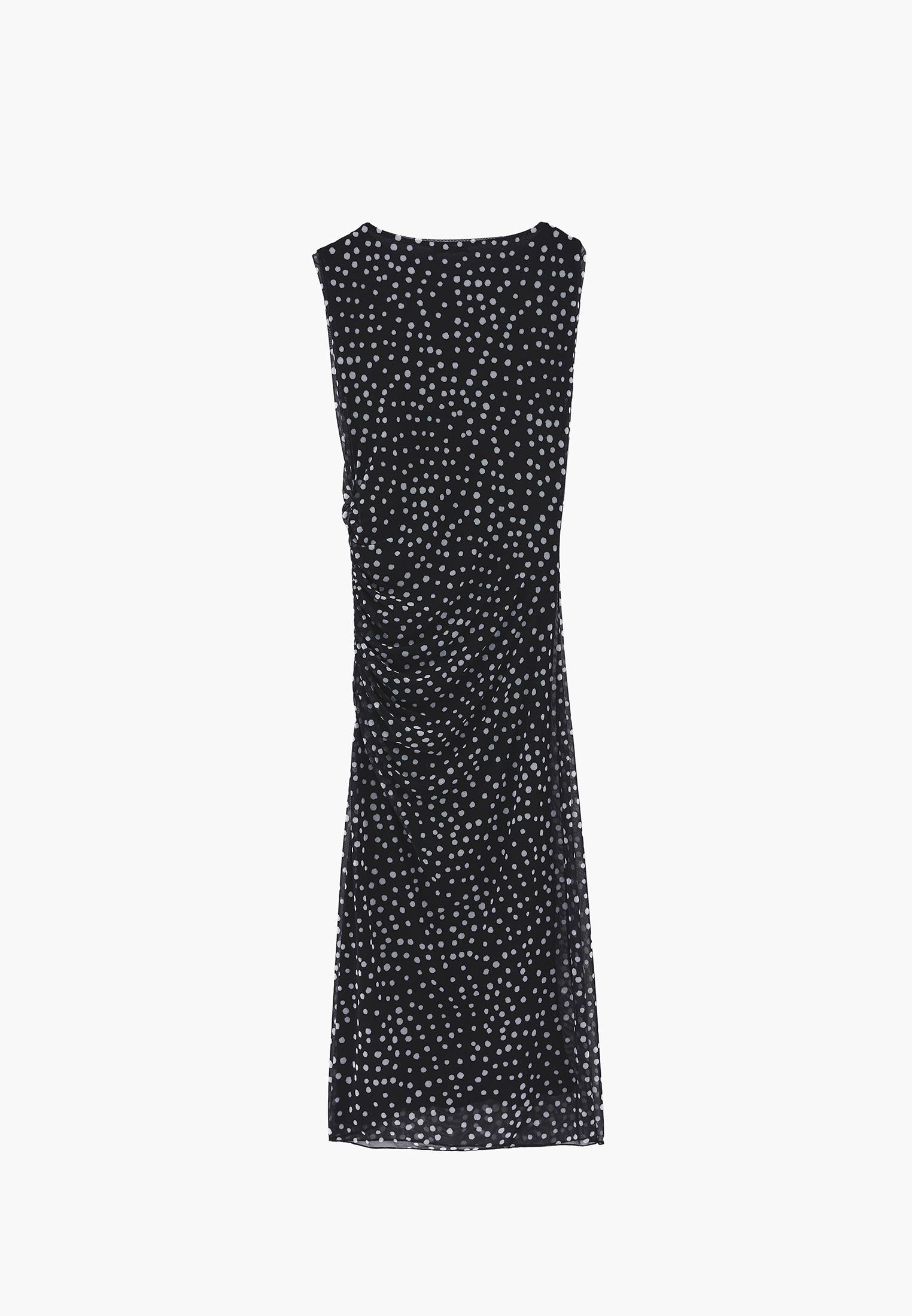 Bodycon Off Shoulder Ruched Long Dress - POLKA DOT