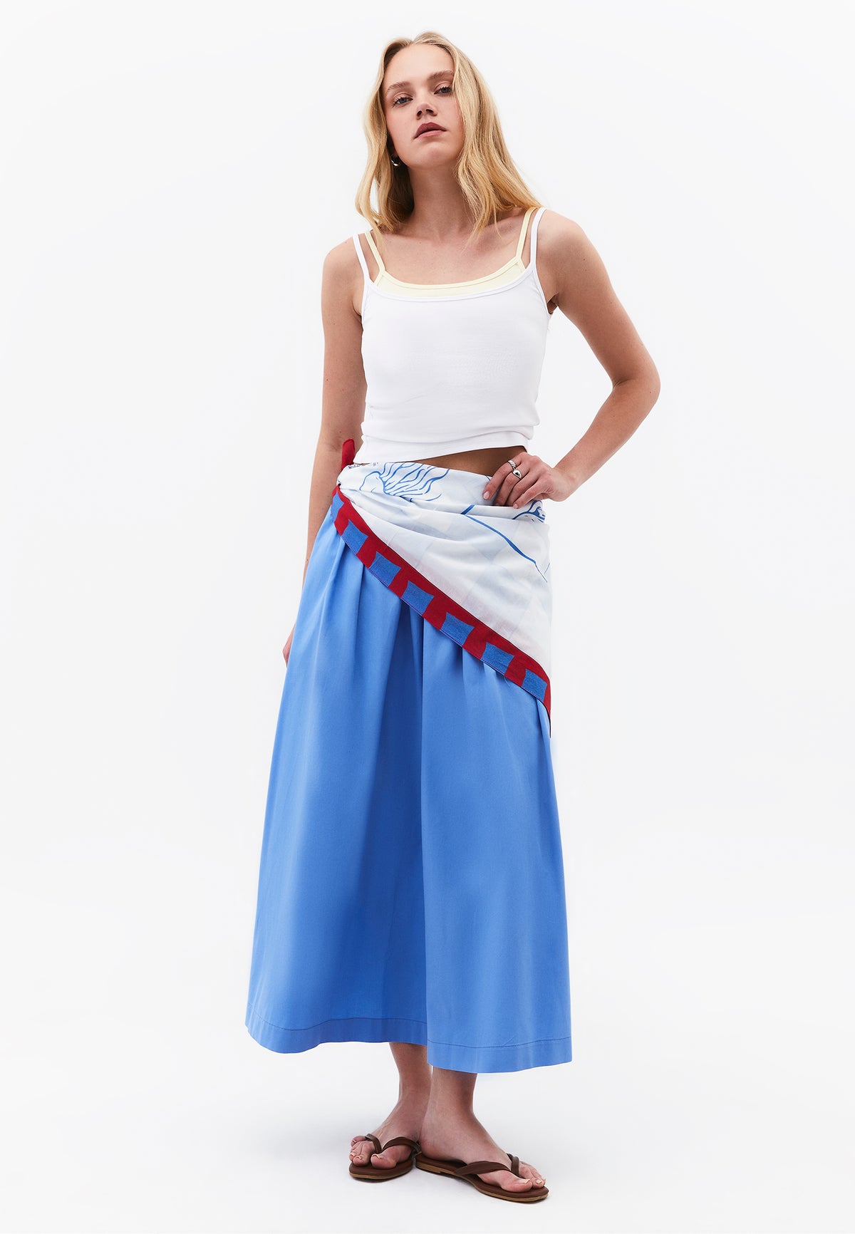 High Waisted Flared Long Skirt - PROVENCE