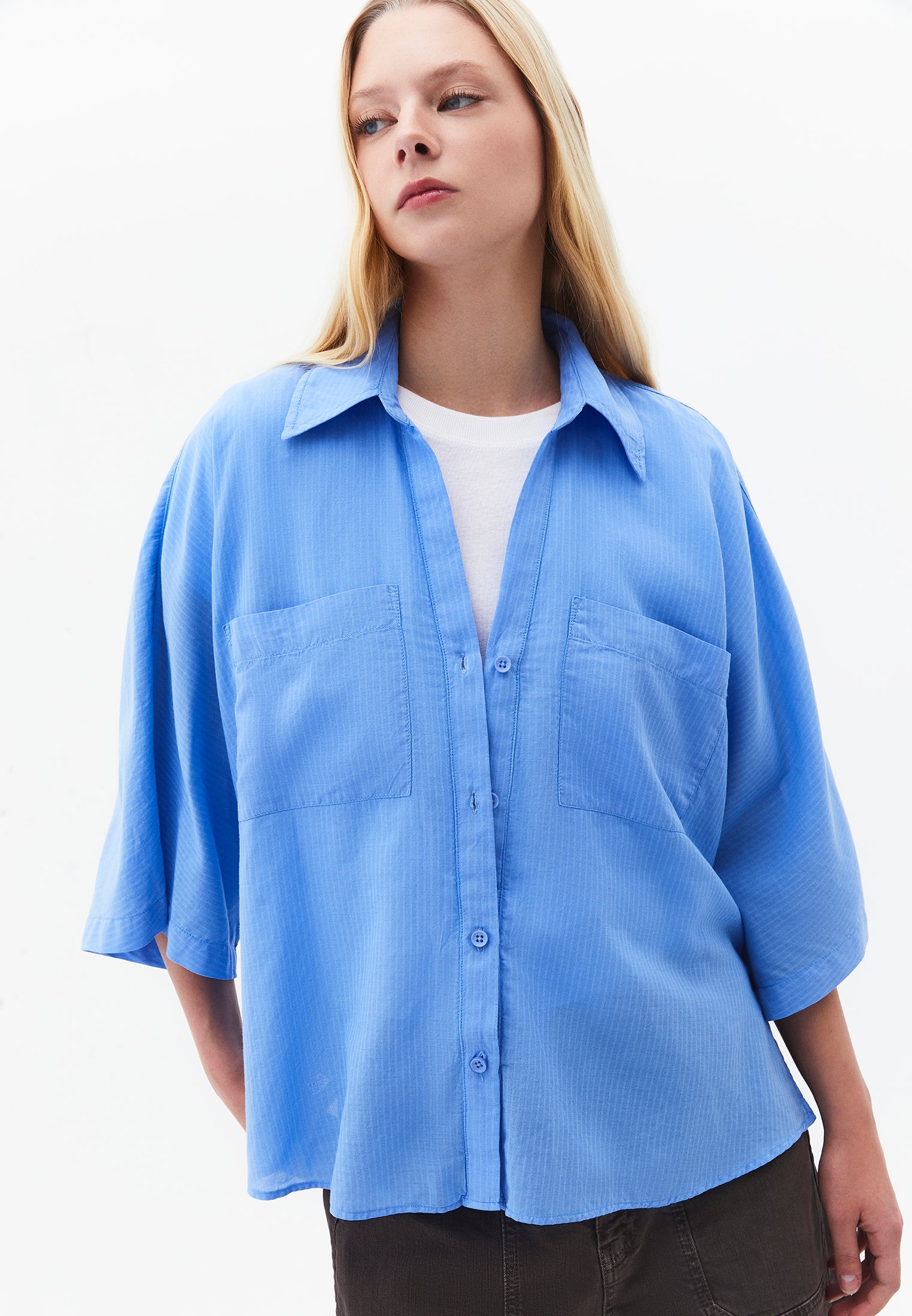 Oversize Shirt With Pocket Detail - PROVENCE