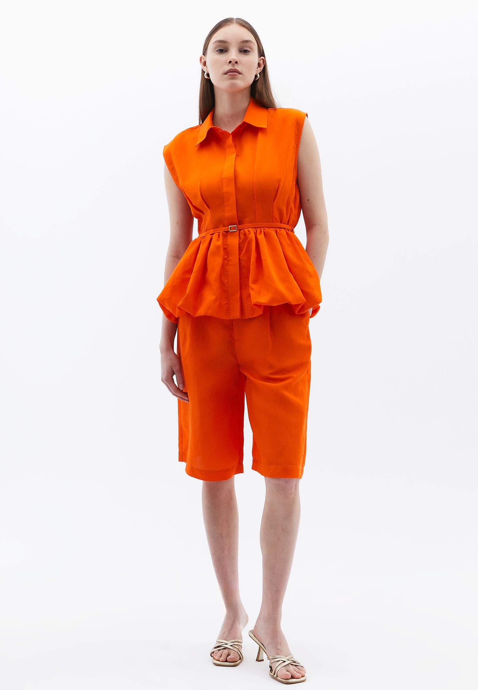 High Waist Pleated Short Shorts - PUFFIN S BILL