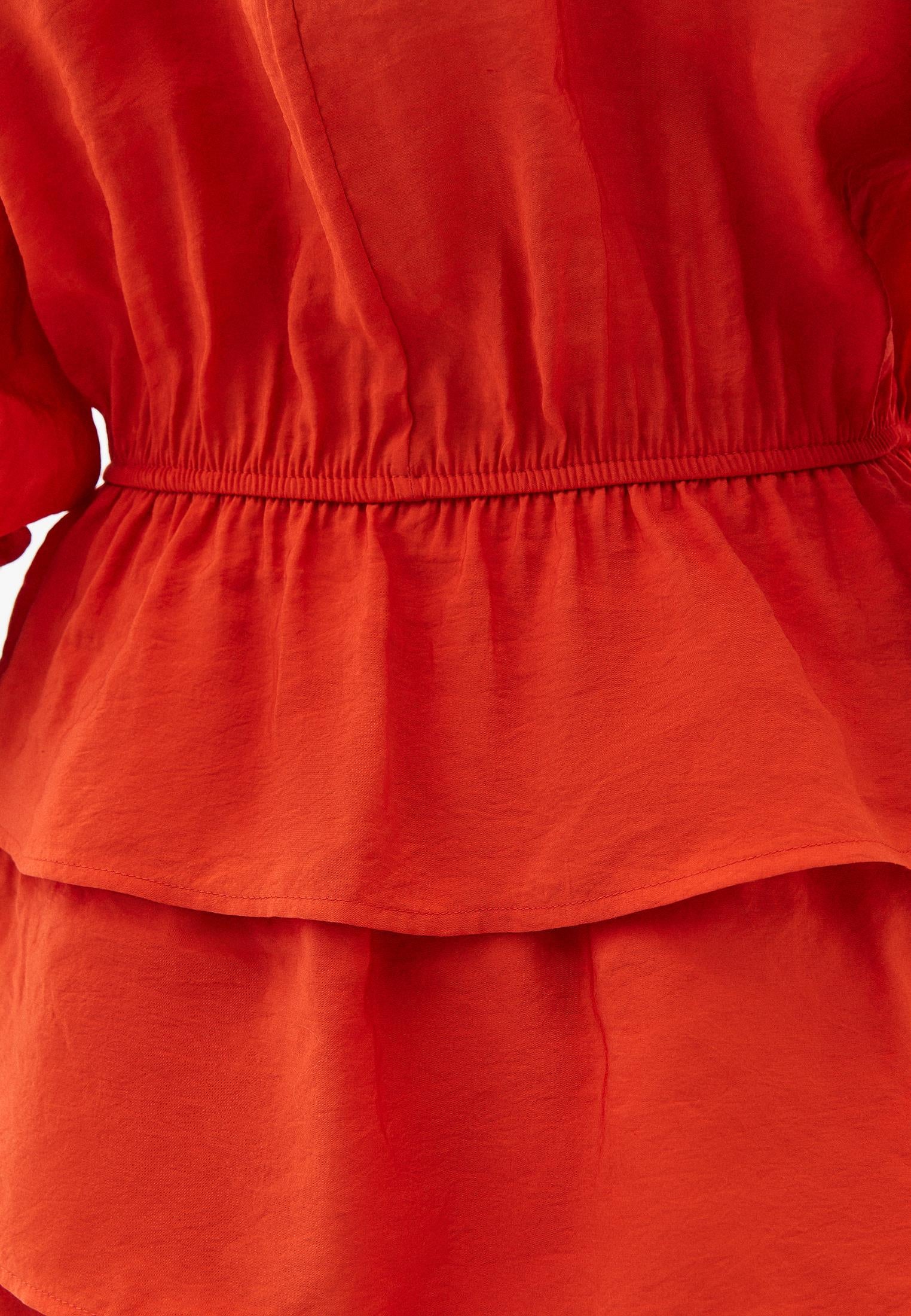 فستان بياقة على شكل حرف V ومُنسدل - لون اليقطين المهروس