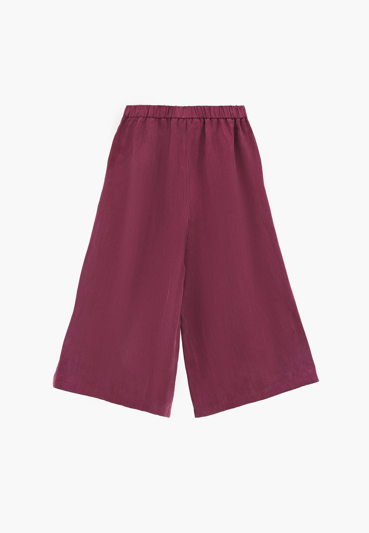 Wide Leg High Waist Trousers with Pleat Details - PURPLE POTION