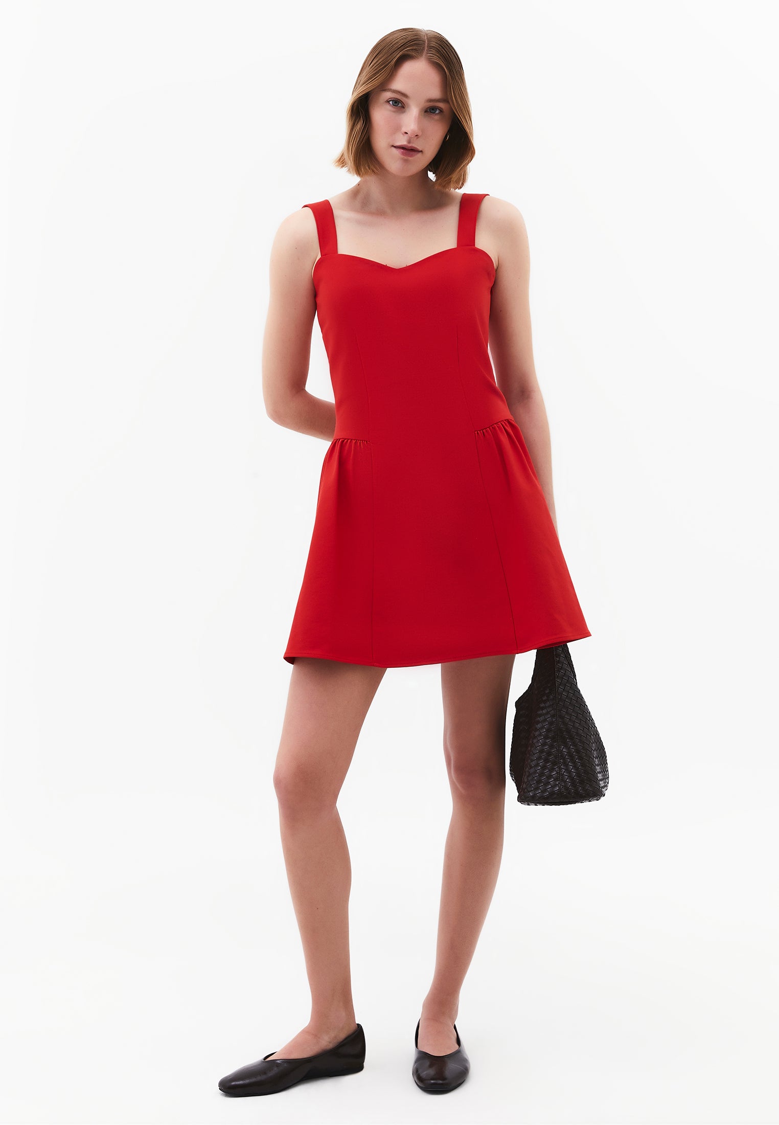 Sleeveless Sweetheart Neckline A-Line Short Dress - RACING RED