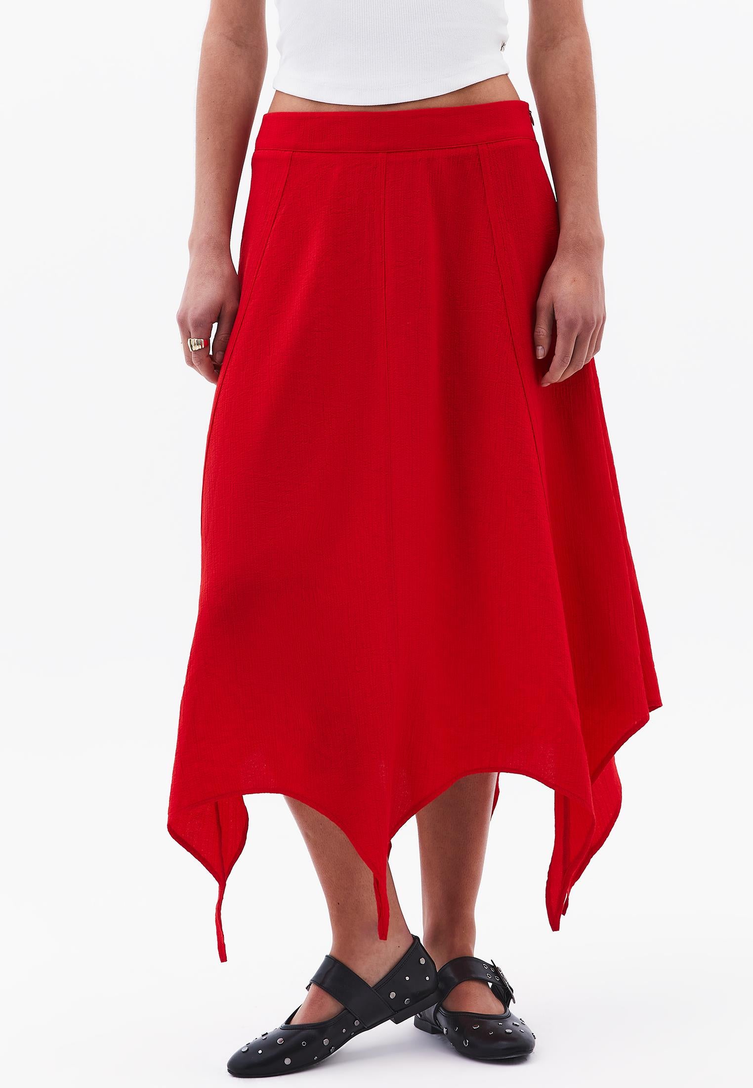 Flowing Long Skirt - RACING RED